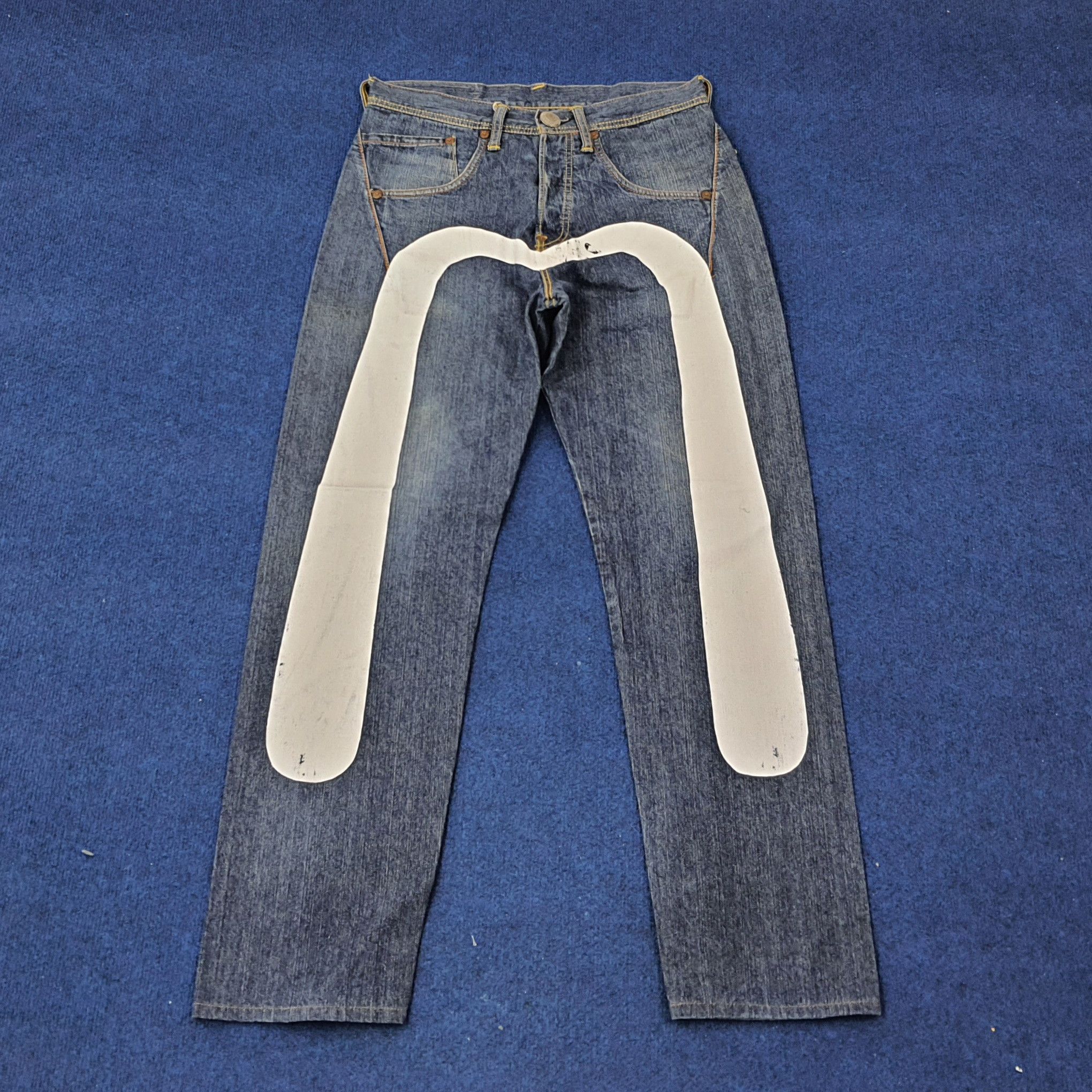 Japanese Brand × Vintage Vintage Evisu Paris France Custom Daicock Jeans Size US 31 - 1 Thumbnail