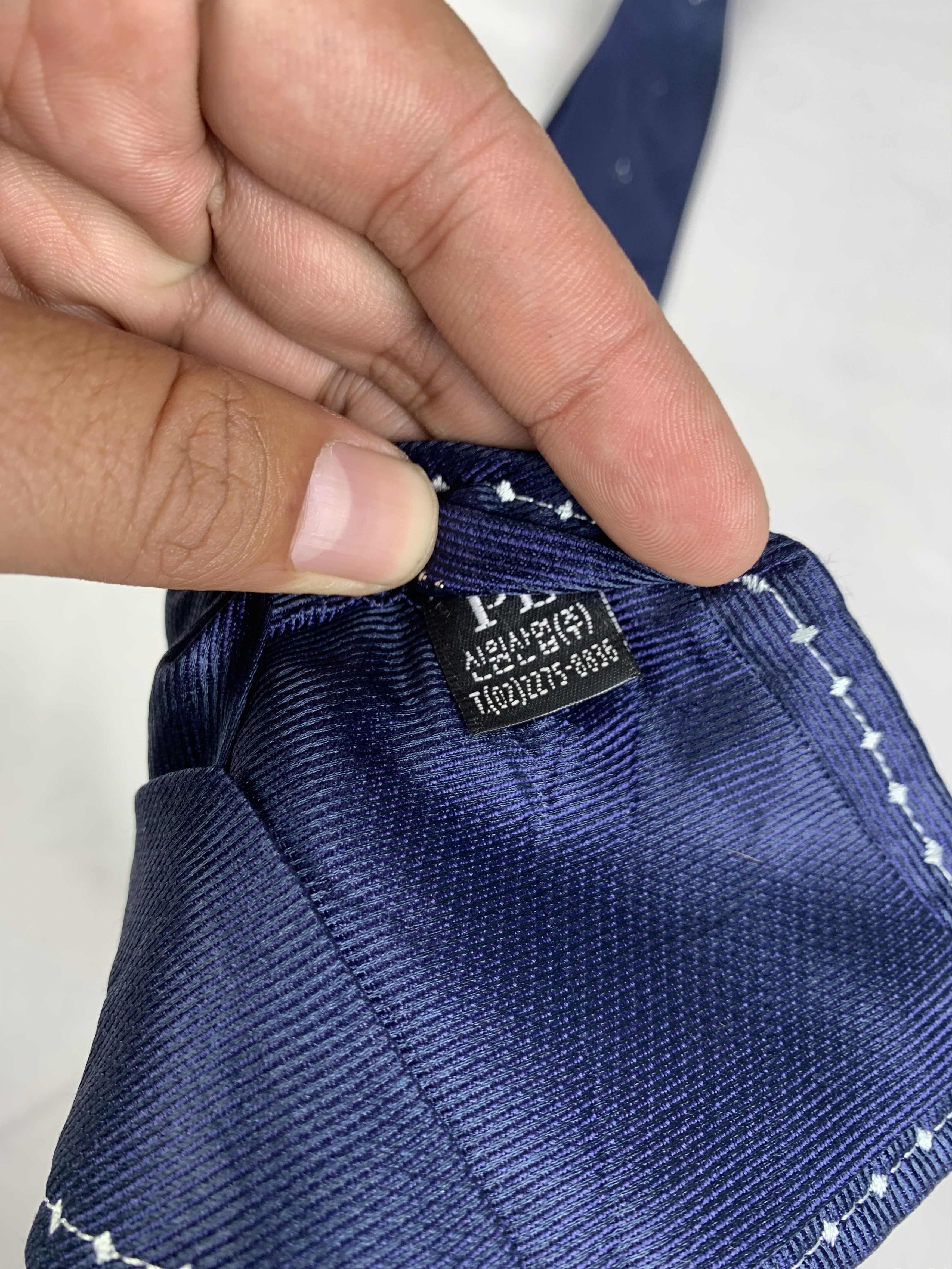 Perry Ellis 2000s Perry Ellis Navy Silver Accents Tie (OSFA) Size ONE SIZE - 8 Thumbnail