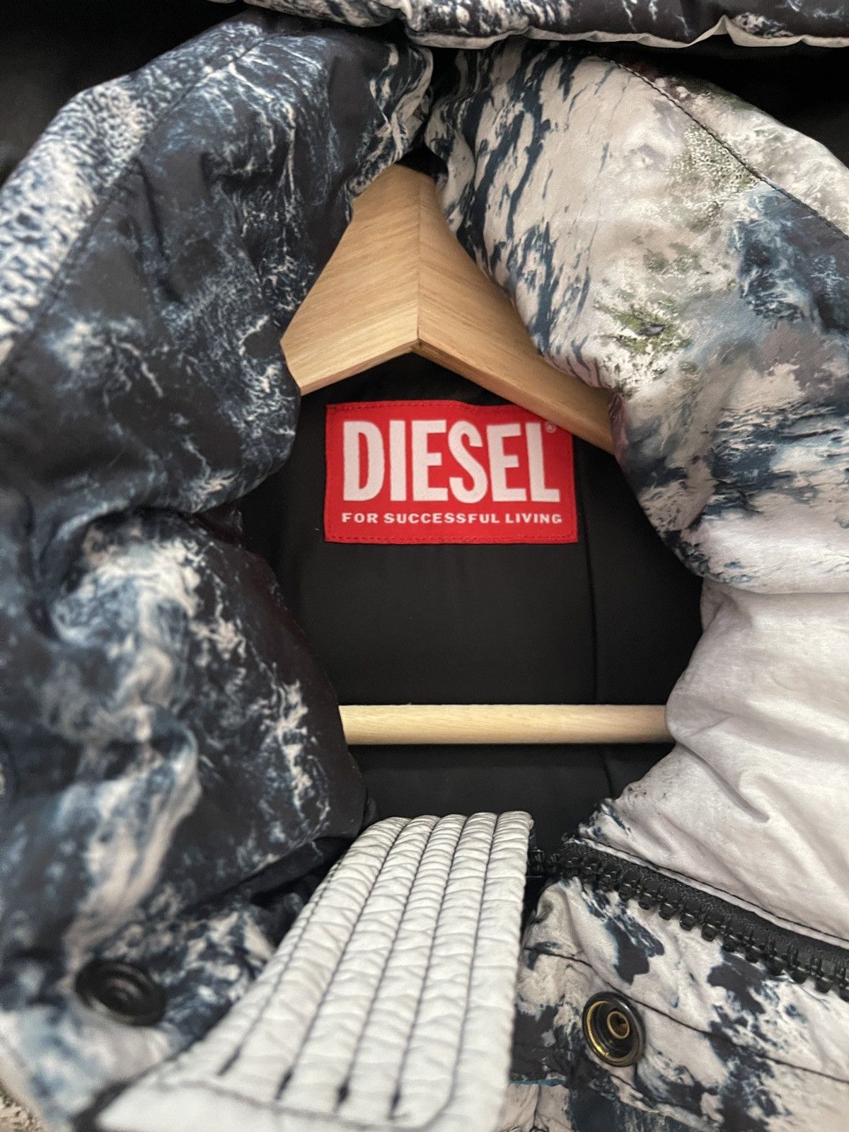 Diesel Diesel Multicolor Padded Jacket with Planet Print Size US M / EU 48-50 / 2 - 5 Thumbnail