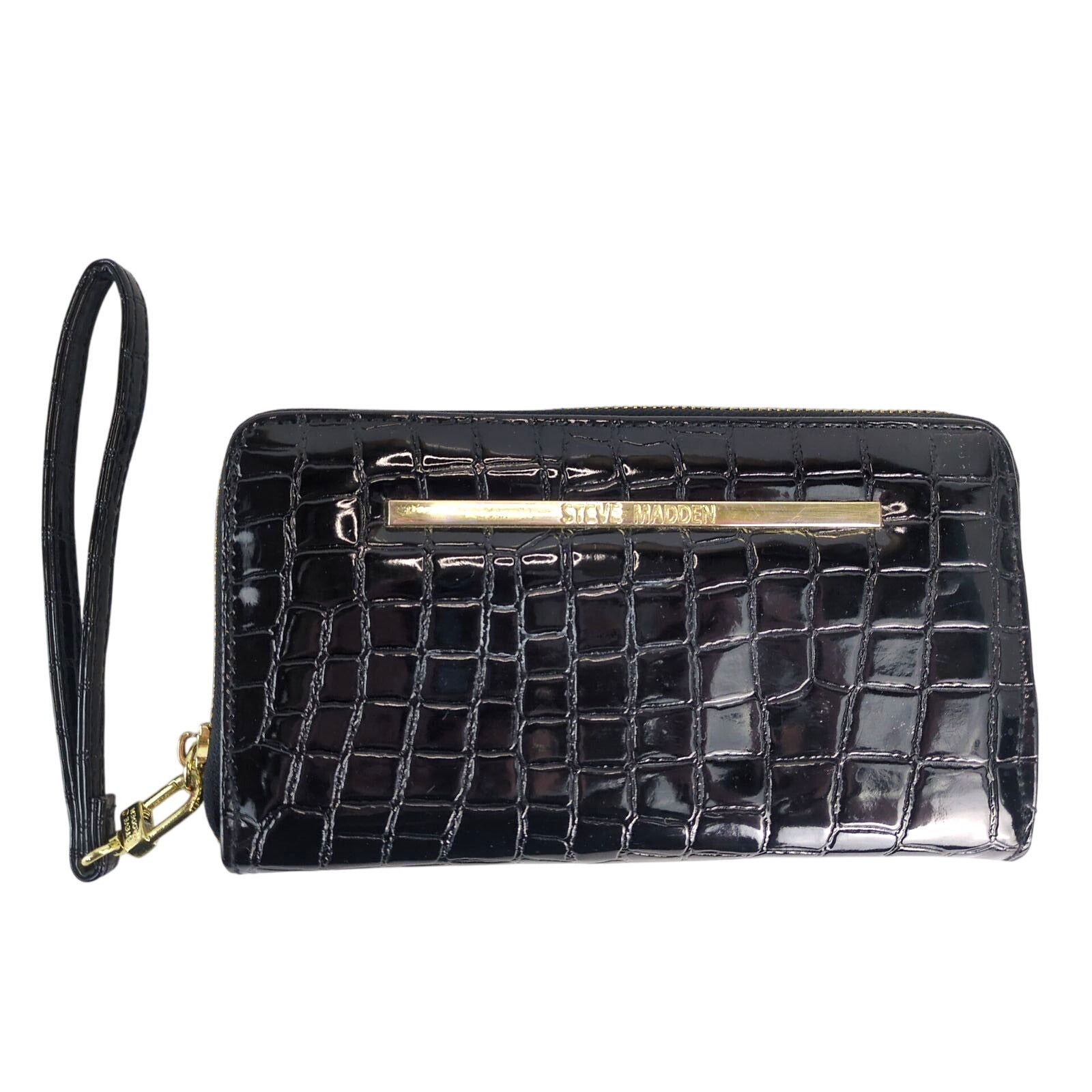Steve Madden Steve Madden Faux Patent Leather Zip Around Clutch Wallet Size ONE SIZE - 1 Thumbnail