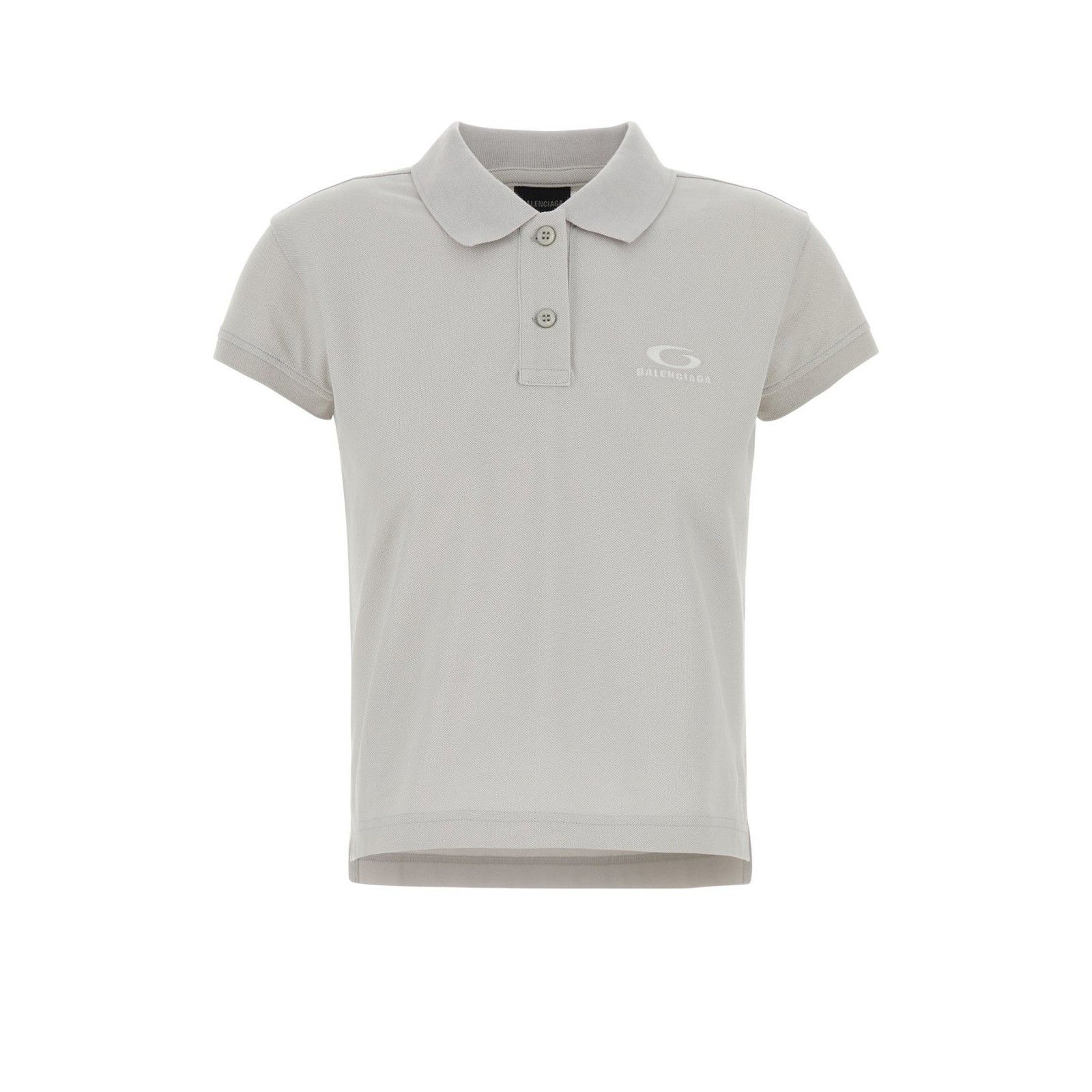 Balenciaga Light Grey Piquet Polo Shirt Wom, Women's
