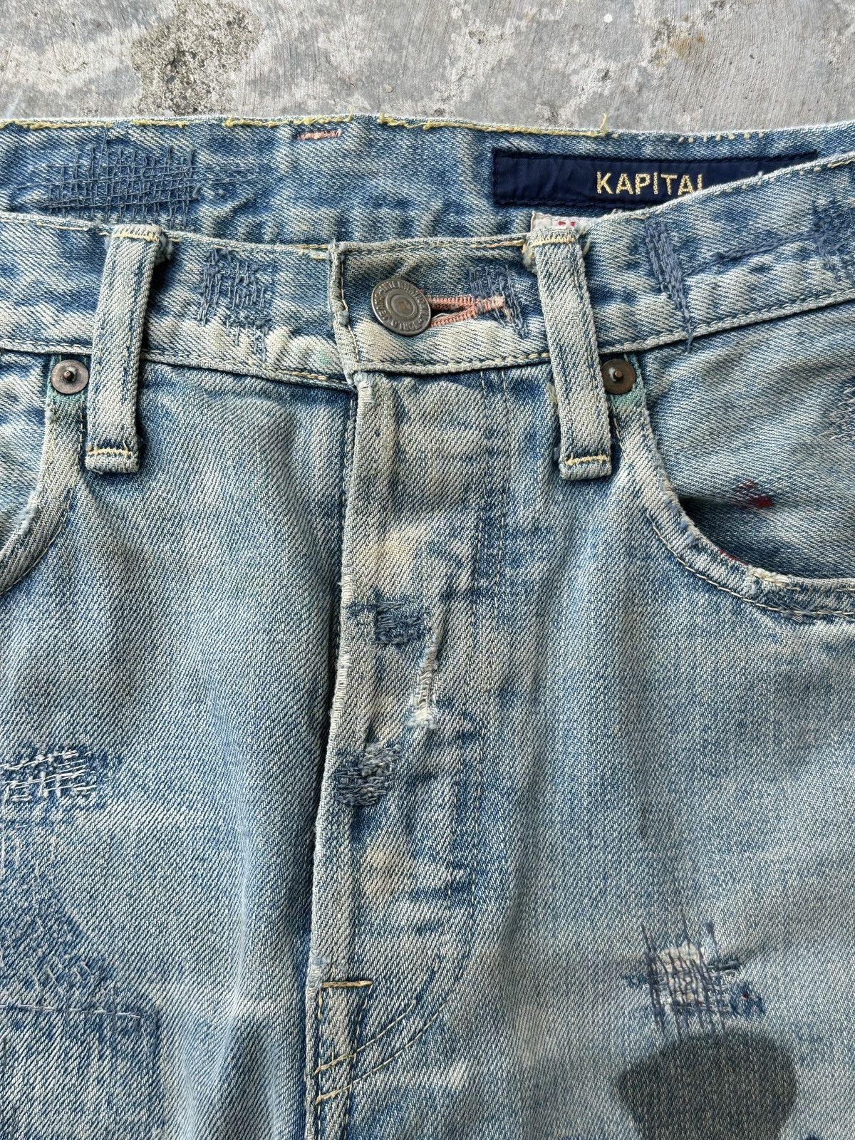 Kapital Kountry Boro Patchwork Denim Track pant Remake Size US 35 - 7 Thumbnail