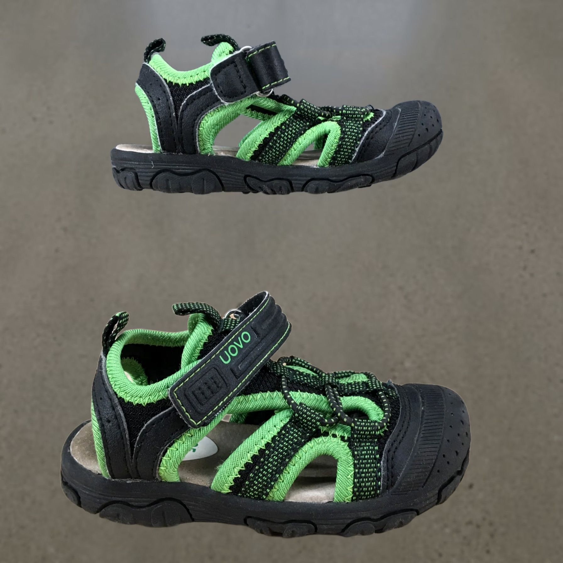 Vintage Uovo Sandals Child 25 Trekking Hiking Beach Strappy Comfort Black Fabric Mens Size US 8 / IT 38 - 1 Thumbnail