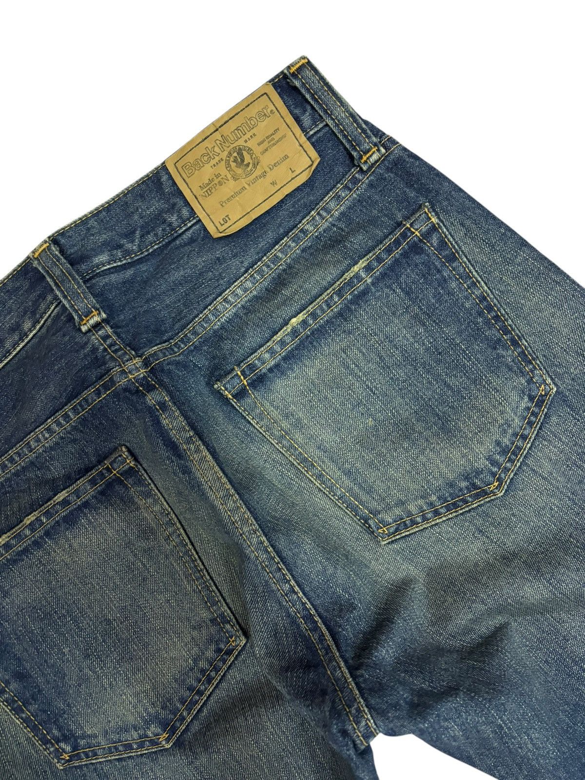 Japanese Brand × Vintage 90s Vtg Back Number Faded Blue Washed Jeans Size US 30 / EU 46 - 5 Thumbnail