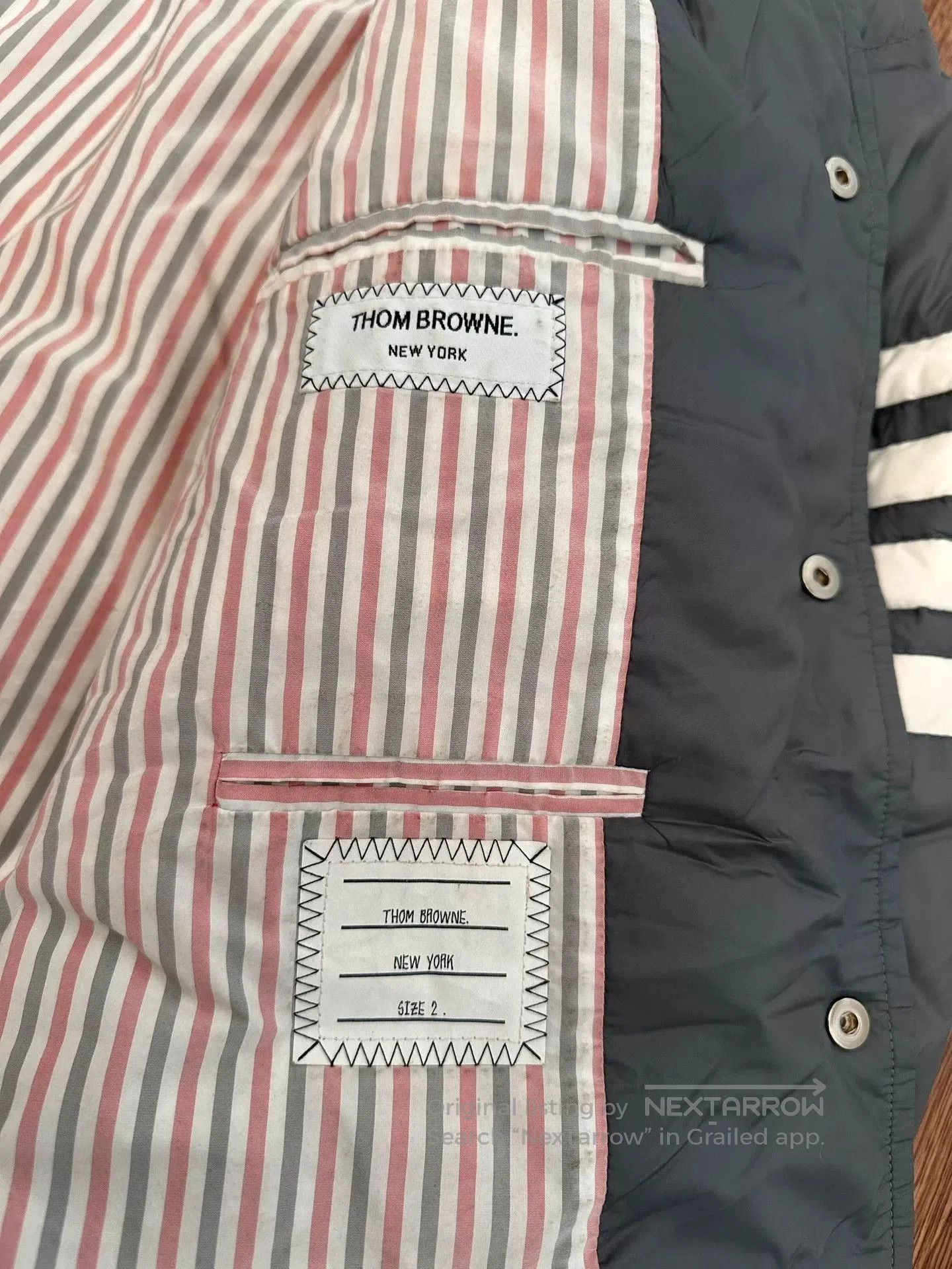 Thom Browne THOM BROWNE 4-Stripe Nylon Down Jacket. Size US M / EU 48-50 / 2 - 5 Thumbnail