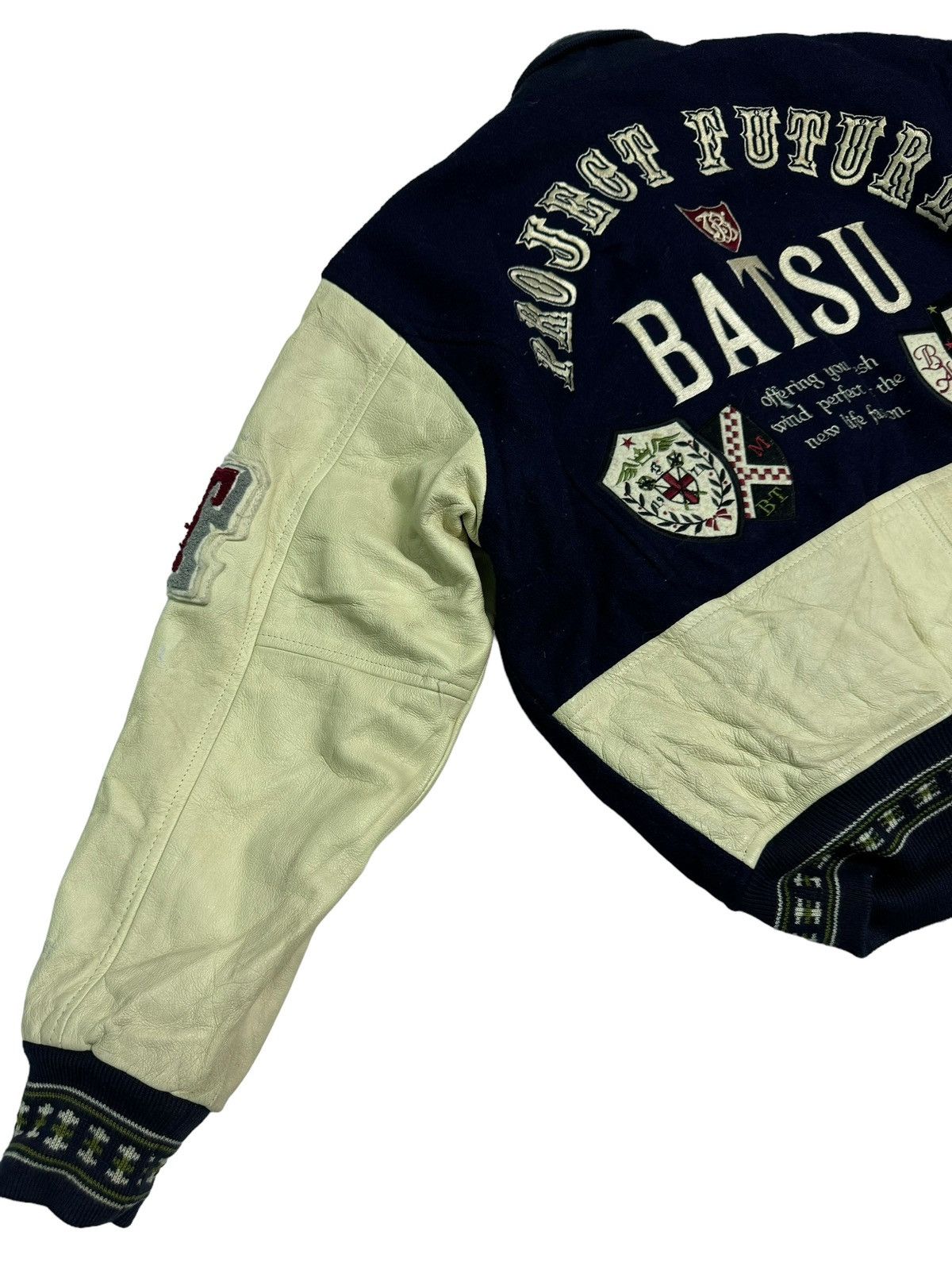 Japanese Brand Vintage Project Future Bat-Su Varsity Leather Jacket Size US L / EU 52-54 / 3 - 12 Thumbnail