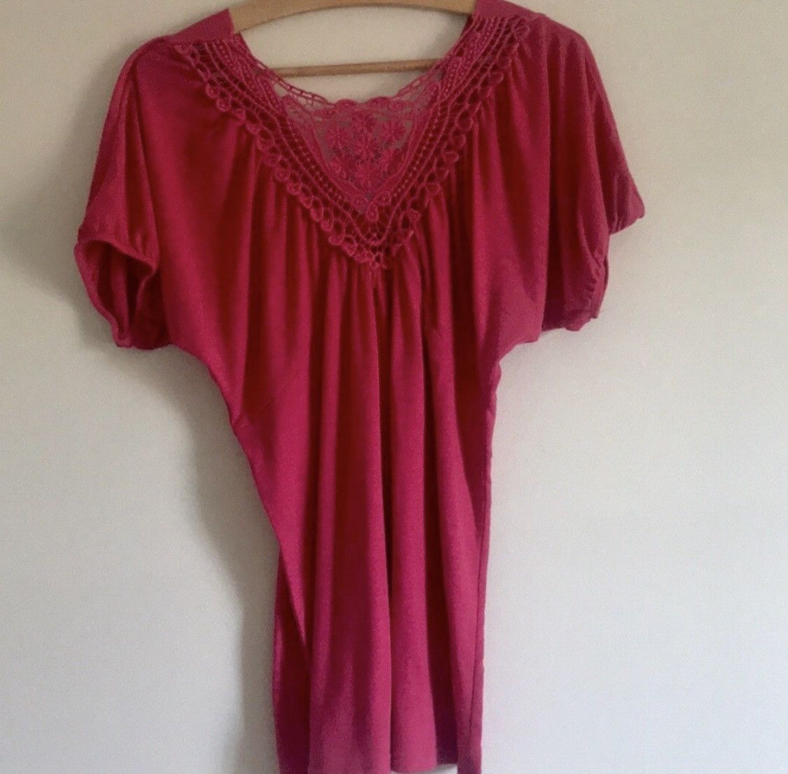 Other DEEP PLUNGE CROCHET BACK FLOWY SHORT SLEEVE TOP SIZE L Size L / US 10 / IT 46 - 4 Thumbnail