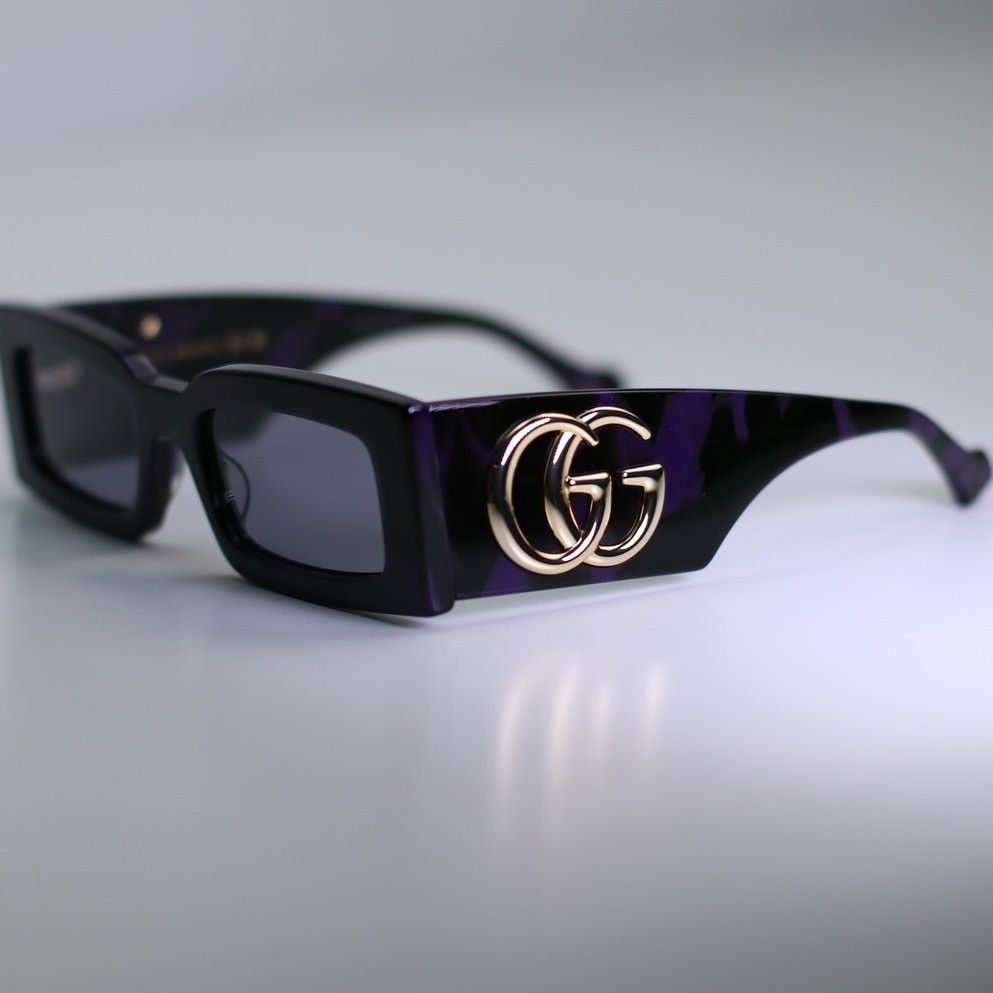 Gucci NEW Gucci Sunglasses GG1425S 003 Purple Green Havana Grey Size ONE SIZE - 15 Thumbnail
