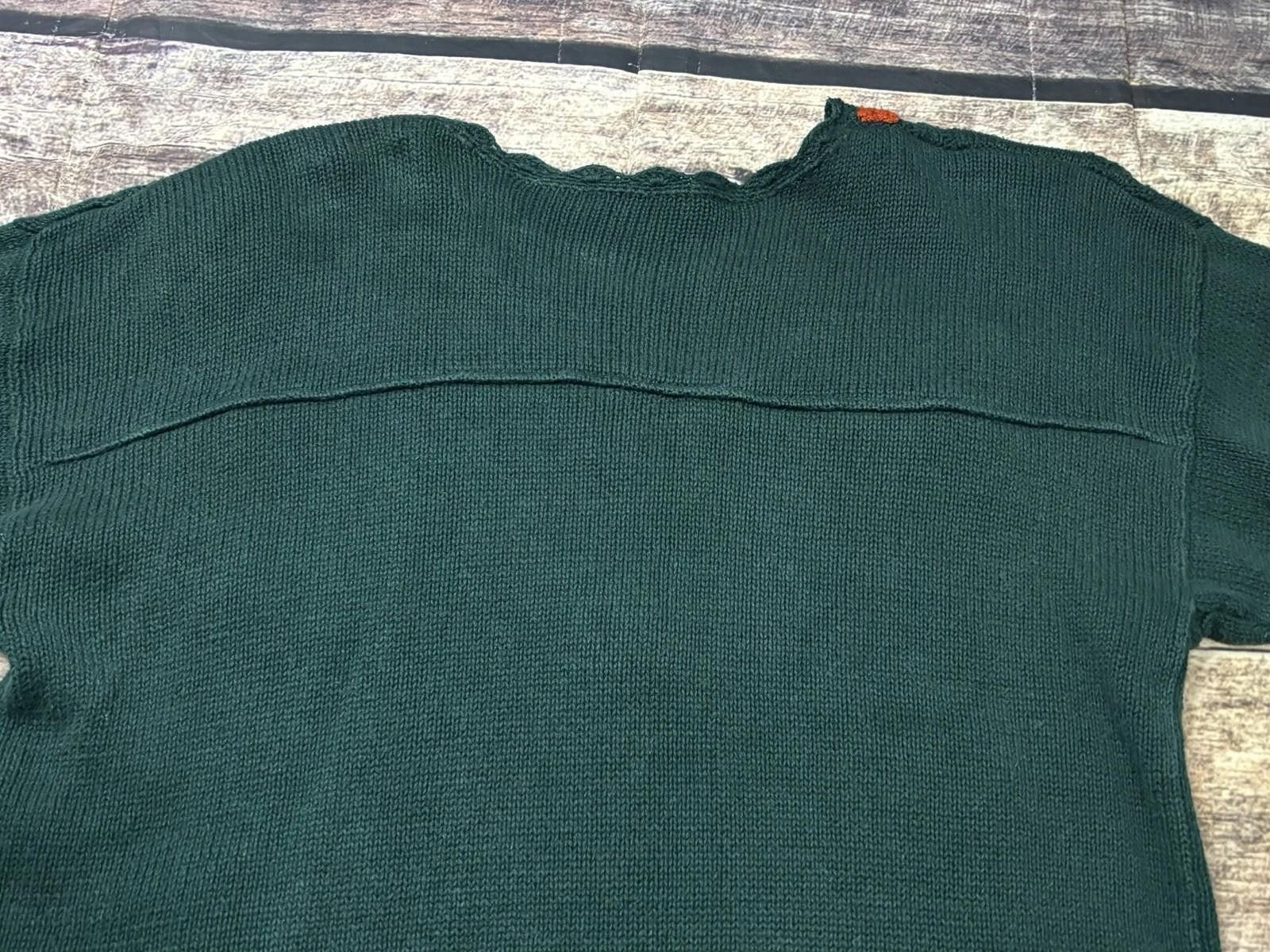 The Unbranded Brand VTG Sweater Womens Medium 3D Floral Cable Knit Green Cotton Size M / US 6-8 / IT 42-44 - 7 Thumbnail