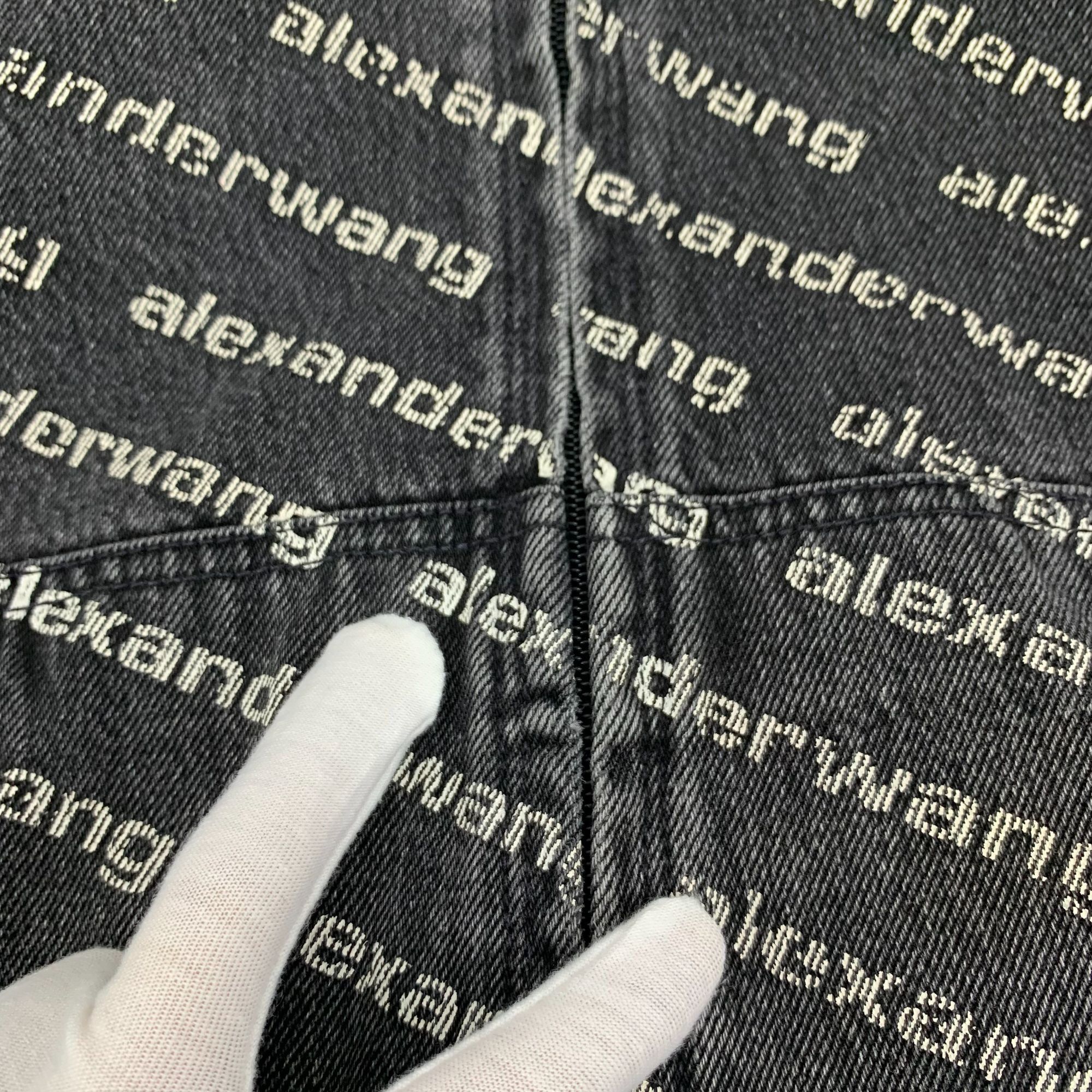 Alexander Wang Alexander Wang Black & Gray Logo Print Cotton Hooded Zipper Size XXS / US 00 / IT 34 - 3 Thumbnail