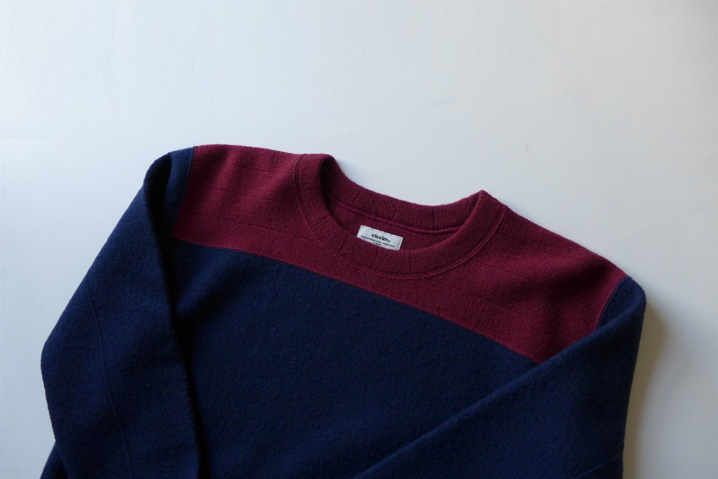 Visvim Visvim Isles Knit Prime Sweater - Navy & Merlot Wool Size US M / EU 48-50 / 2 - 4 Thumbnail