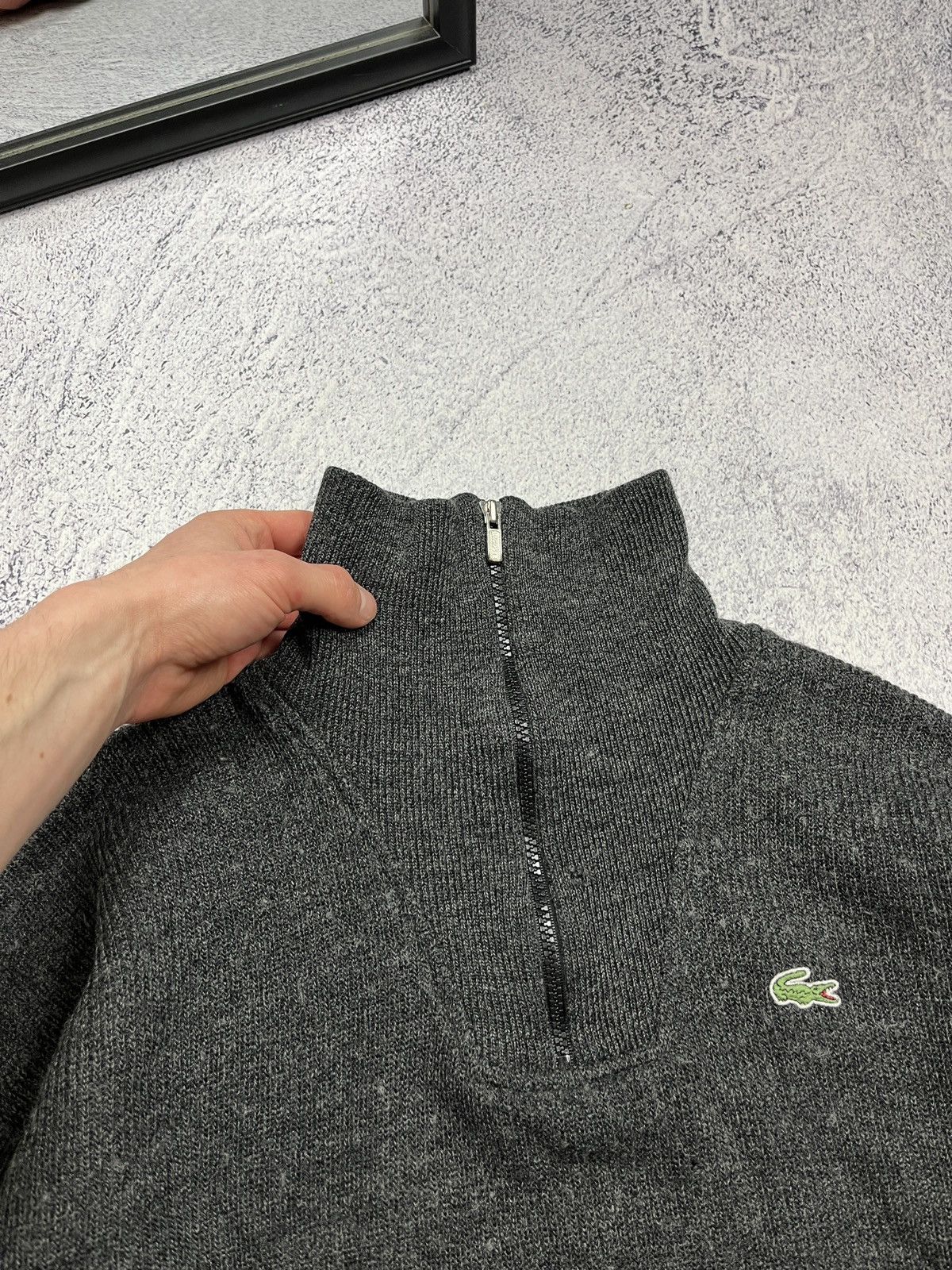 Lacoste × Vintage Vintage Rare Lacoste Made in France Wool Zip Sweater Y2K Size US L / EU 52-54 / 3 - 18 Thumbnail