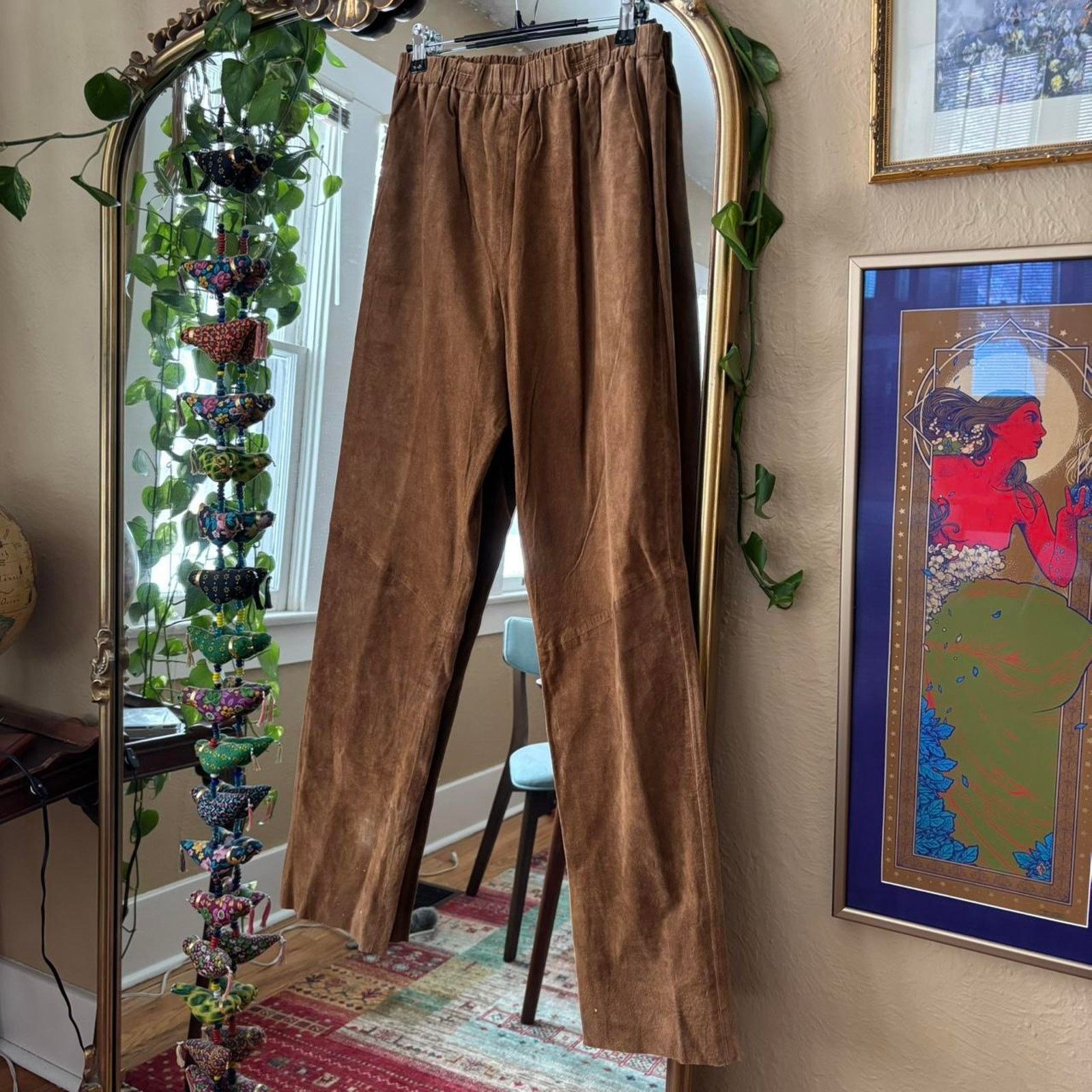 Vintage Vintage NWT Margaret Godfrey Brown Suede Leather Pant Medium Size 26" / US 2 / IT 38 - 1 Thumbnail