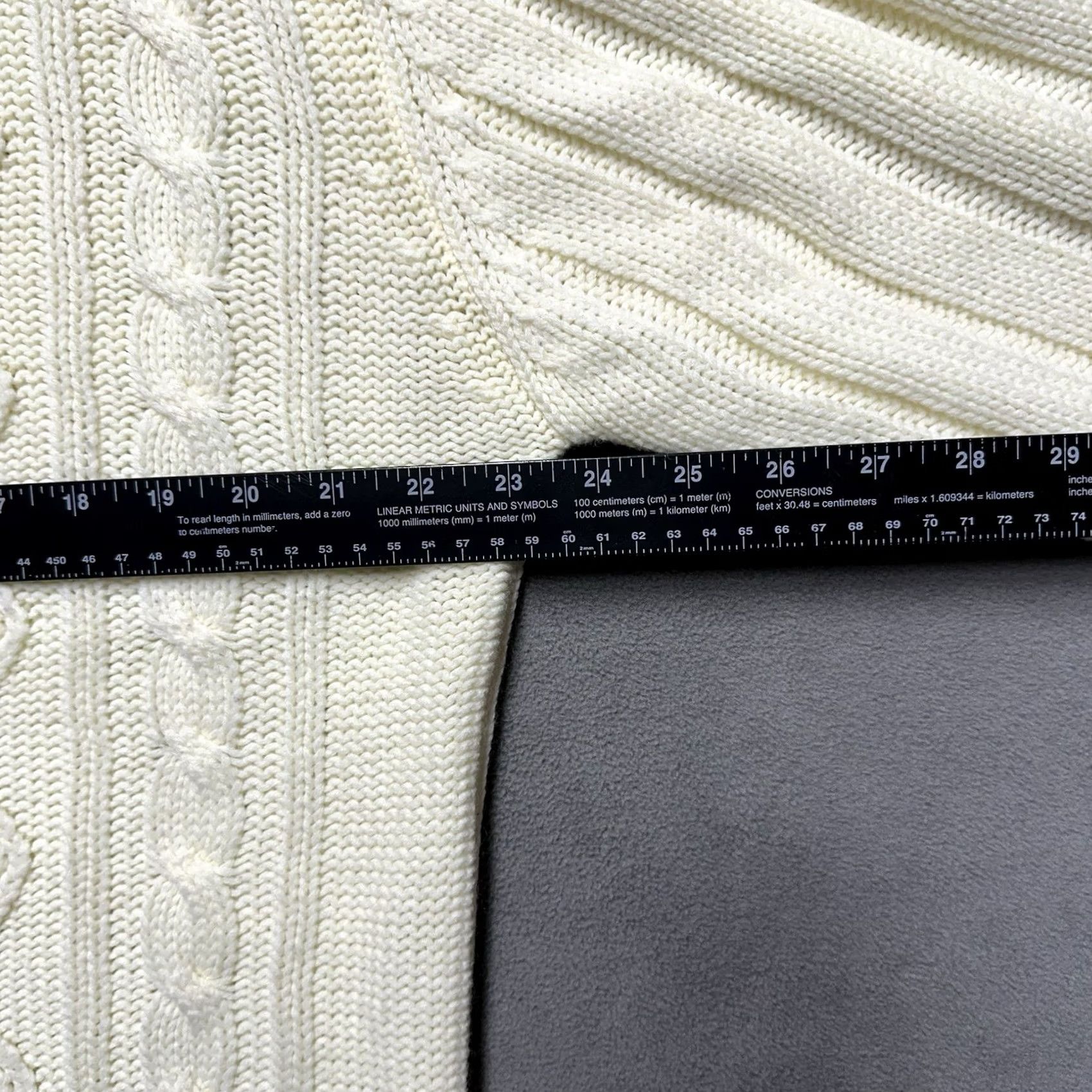 Sears VINTAGE Sears Kings Road Sweater Mens Large Ivory Cable Knit Pullover Crew Neck Knitting Knit Solid Wool? Size US L / EU 52-54 / 3 - 5 Thumbnail