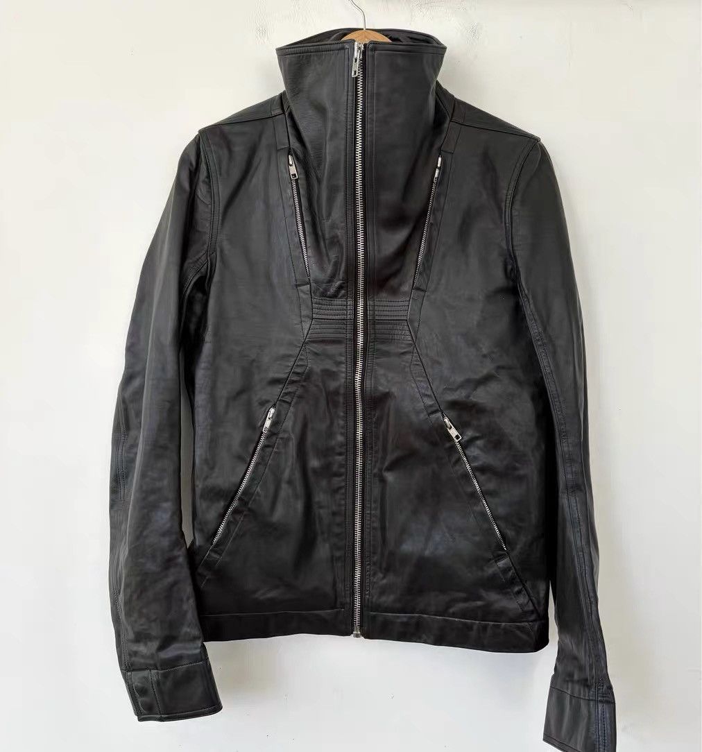 Rick Owens 16ss slim-fitting leather jacket
