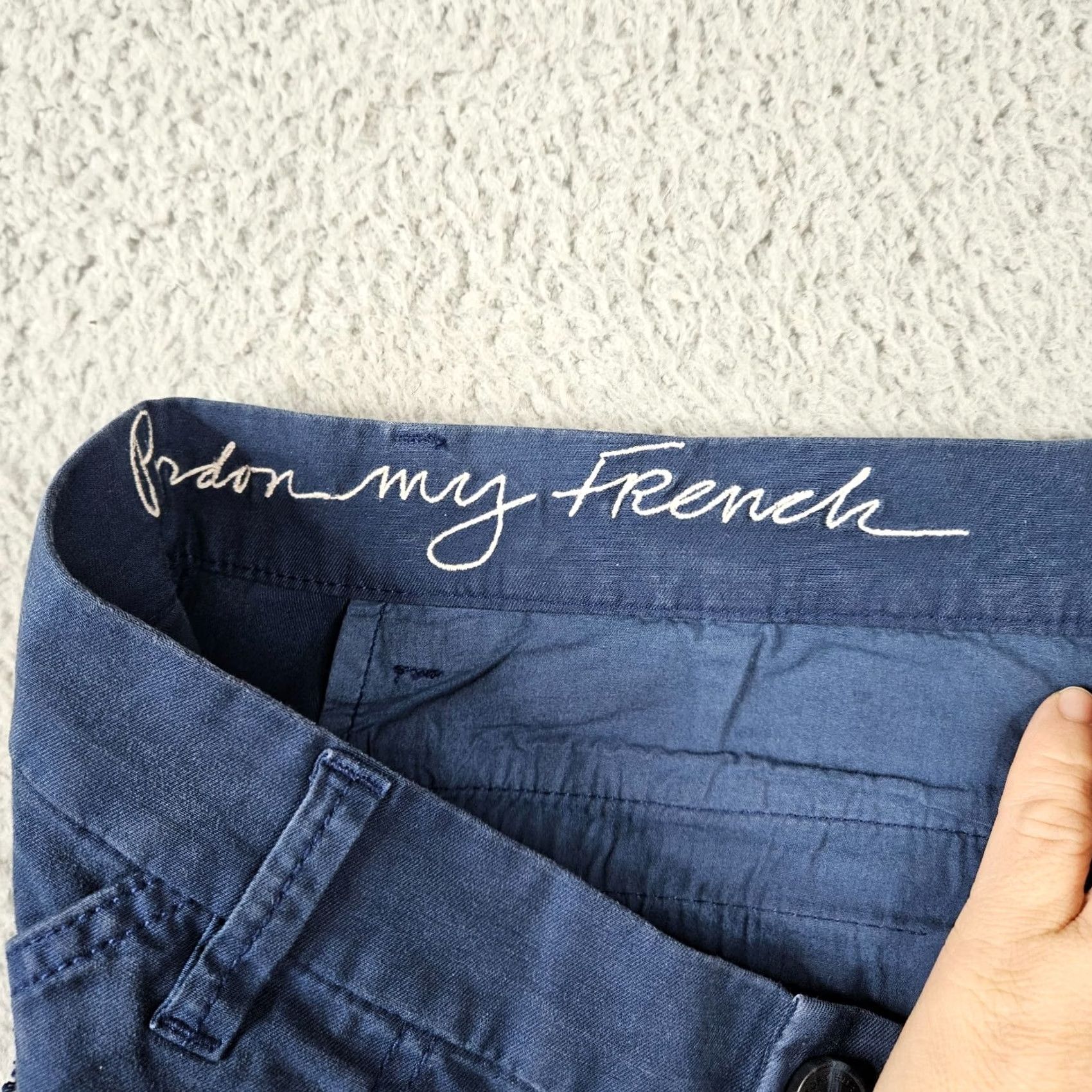 Tory Burch Tory Burch Navy blue Parden My French Fringe Casual Women's Pant Size 32 Size 24" / US 00 / IT 34 - 5 Thumbnail
