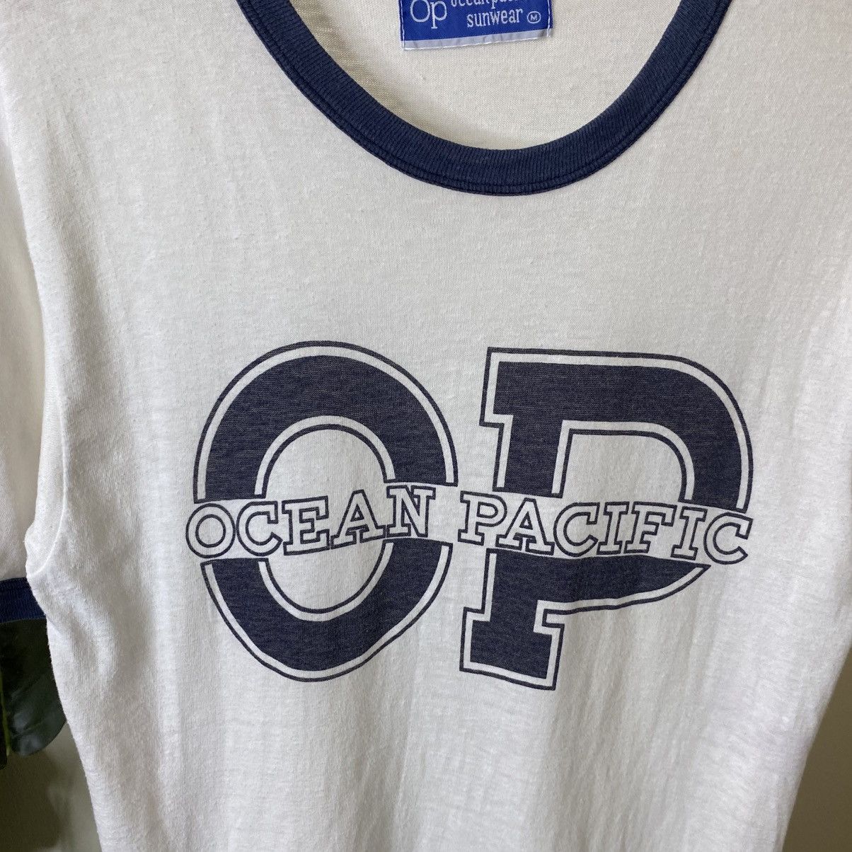Ocean Pacific Vintage 1970s Ocean Pacific Surf Ringer T Shirt Size US S / EU 44-46 / 1 - 2 Thumbnail