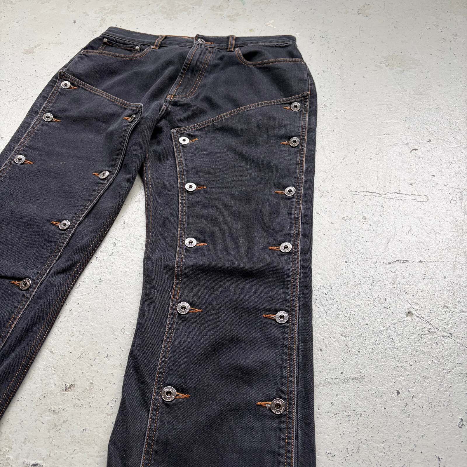 Y/Project Y Project Black Panel Buttons Jeans (30) Size US 30 / EU 46 - 2 Thumbnail
