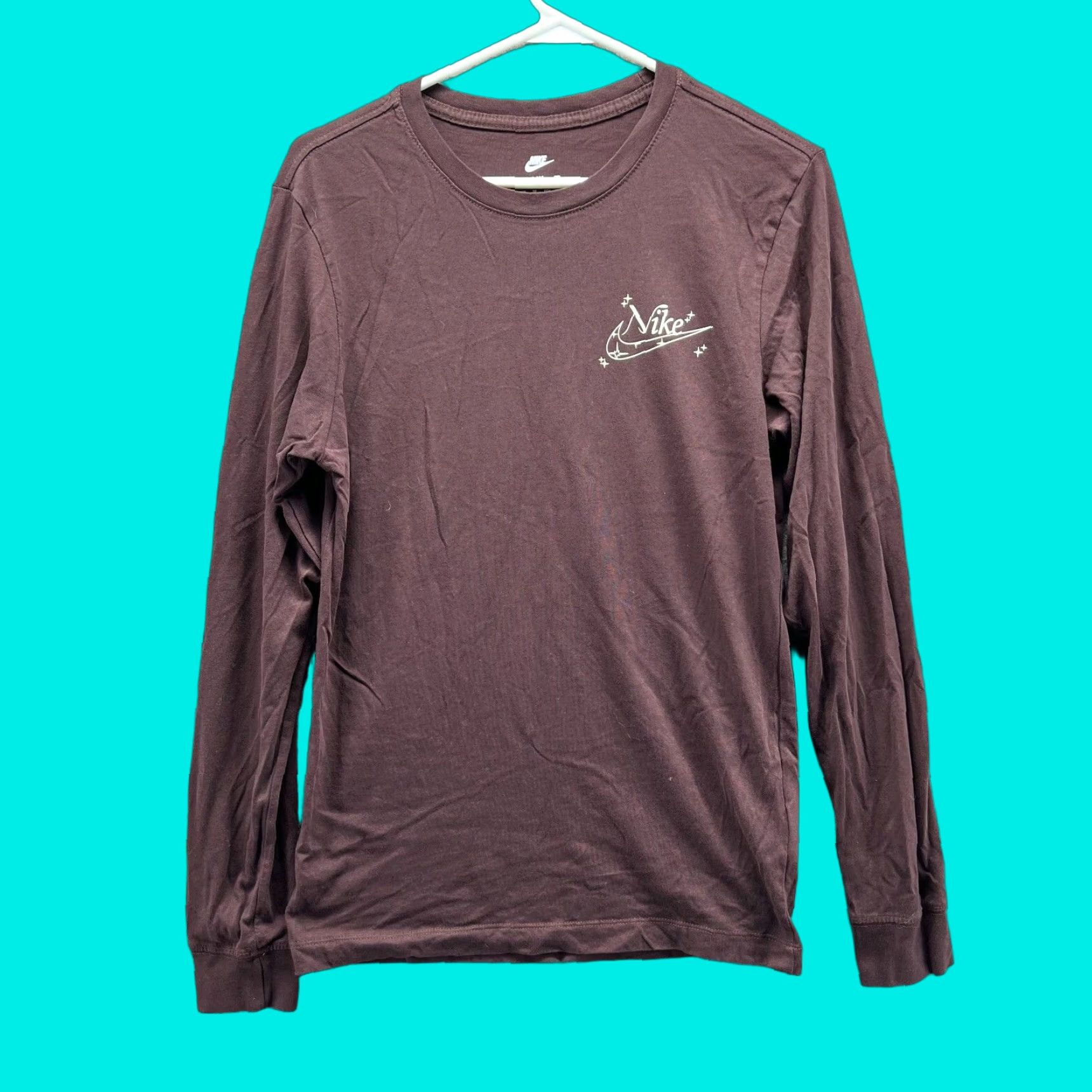 Nike VINTAGE Nike Shirt Men XS Burgundy Just Do It Crewneck Pullover Swoosh XS T-Shirt Logo Men 90s? Size US XS / EU 42 / 0 - 1 Thumbnail