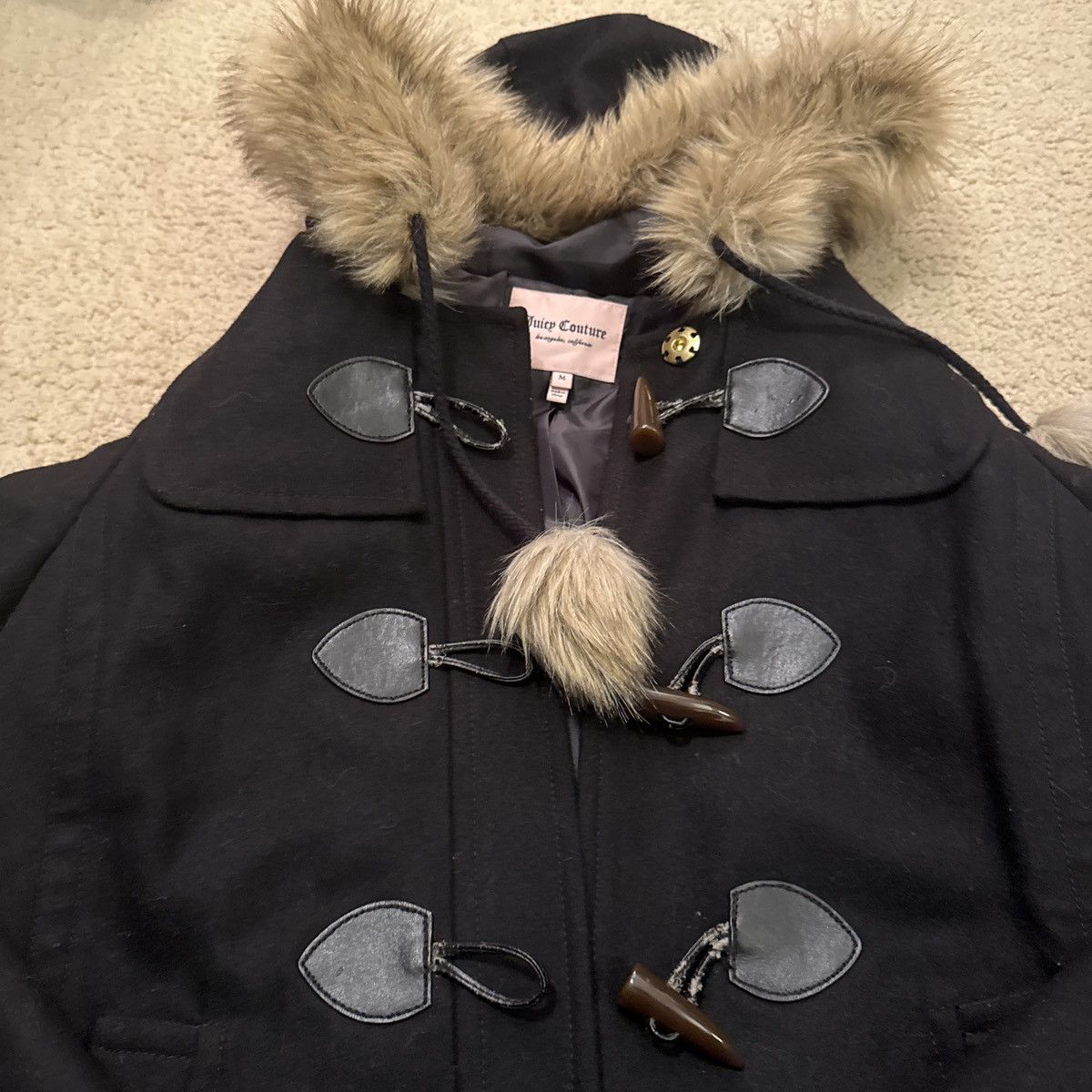 Juicy Couture vintage black fur juicy couture coat with purple inside Size M / US 6-8 / IT 42-44 - 2 Thumbnail