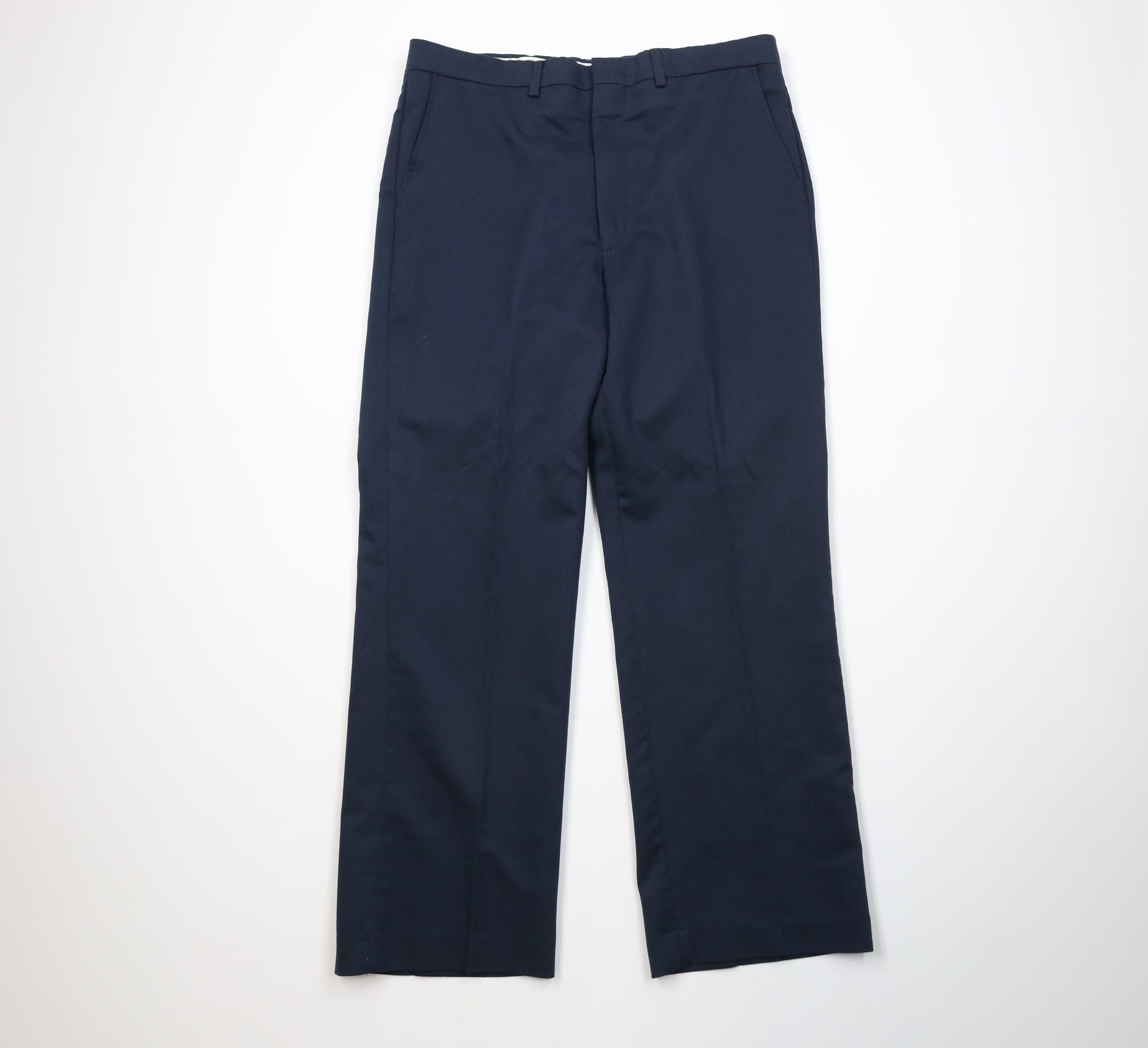Vintage Vintage 70s Streetwear Wide Leg Chino Pants Navy Blue USA Size US 36 / EU 52 - 1 Thumbnail