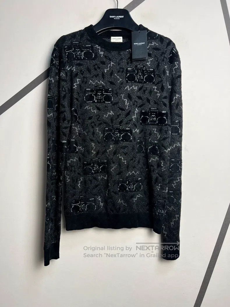 Saint Laurent Paris Saint Laurent Paris Radio Velvet Knit Sweater Size US XS / EU 42 / 0 - 1 Thumbnail