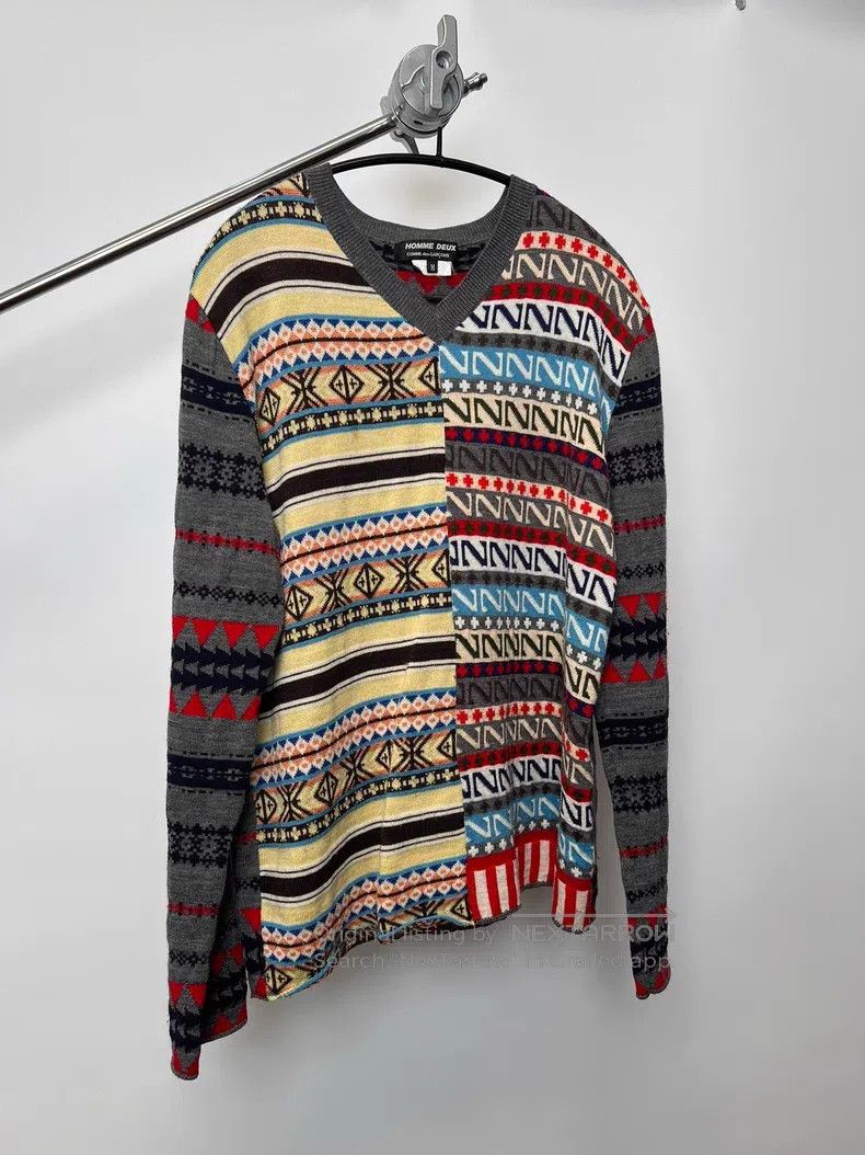 Comme des Garcons Comme des Garcons Christmas style patchwork knit wool swea Size US M / EU 48-50 / 2 - 2 Thumbnail