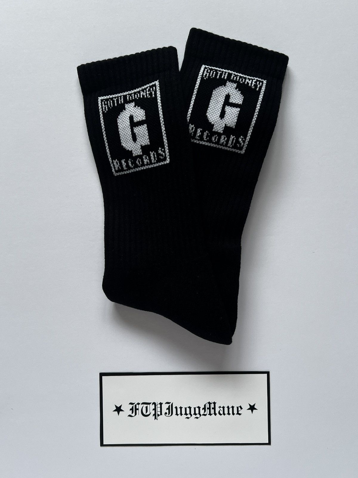 Goth Money Goth Money Records Logo Socks Black Kray FTP SBG Bladee GMR Size ONE SIZE - 4 Thumbnail