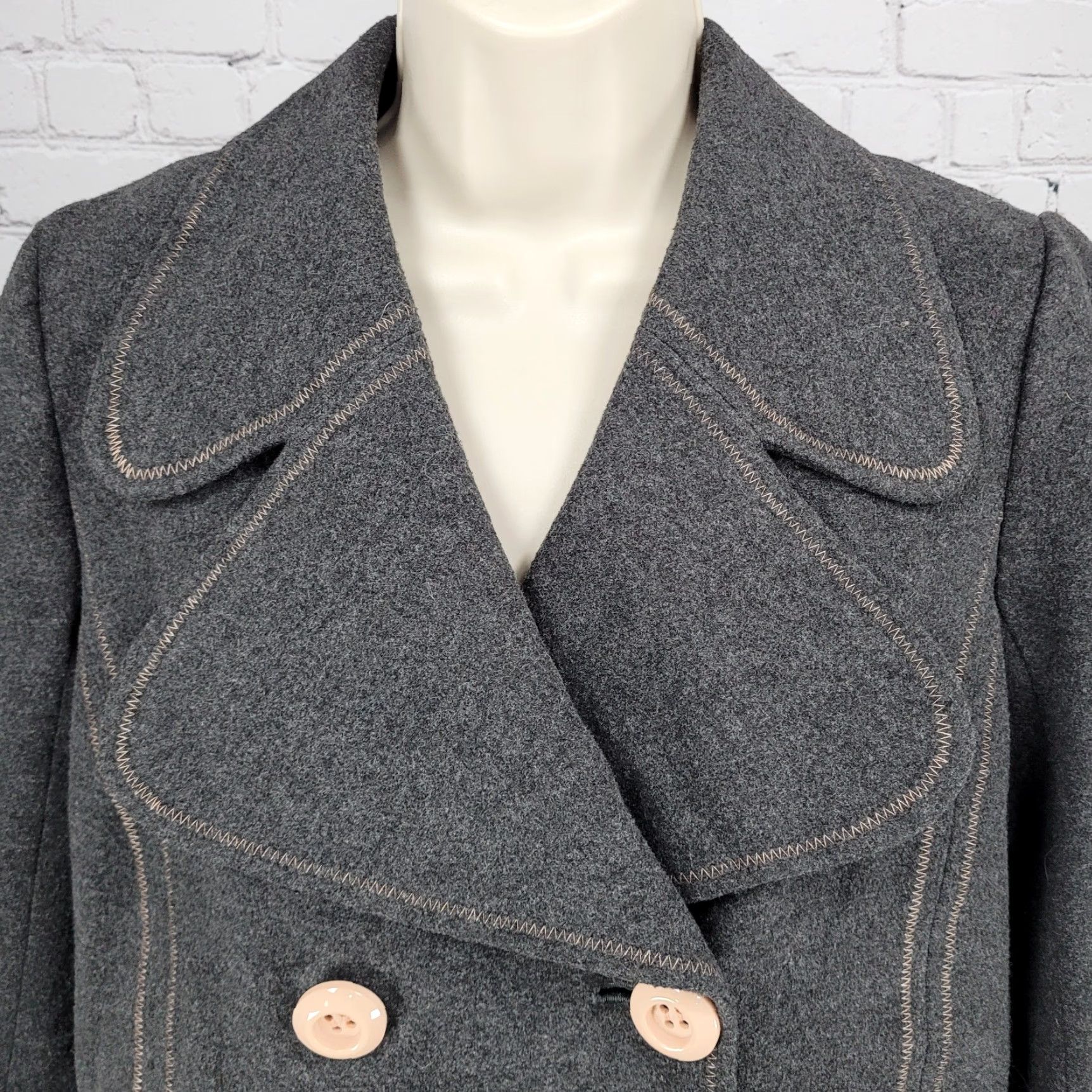 Anthropologie Ett:Twa Anthropologie Grey Double Breasted Buttoned Stretch Lined Jacket 8 Size M / US 6-8 / IT 42-44 - 7 Thumbnail