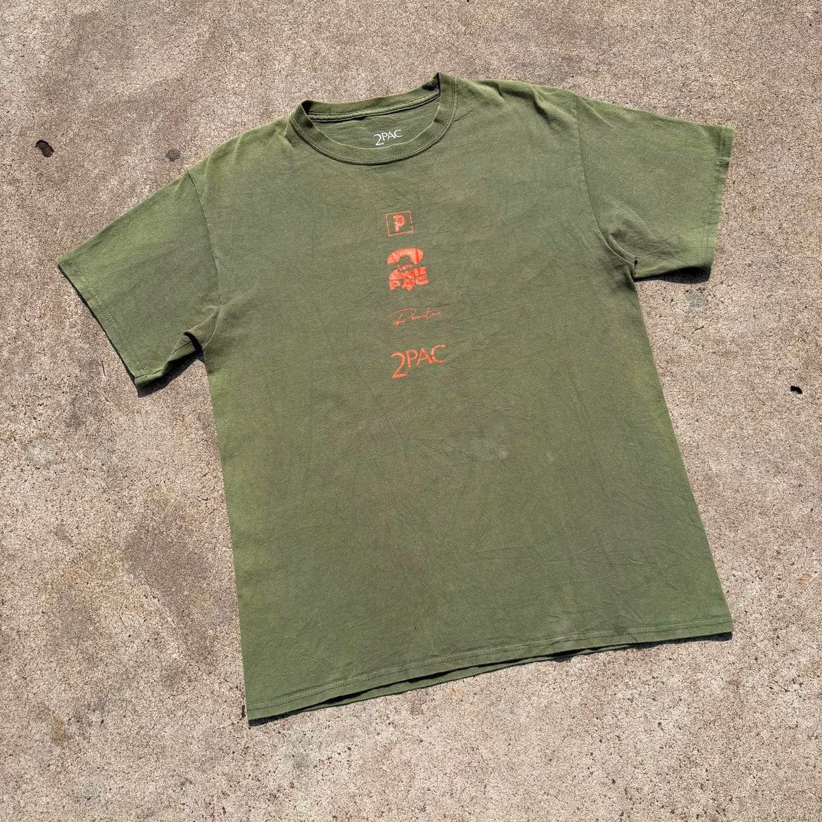 Vintage PRIMITIVE X TUPAC VOICE MILITARY GREEN 2PAC T-SHIRT Size US M / EU 48-50 / 2 - 11 Thumbnail