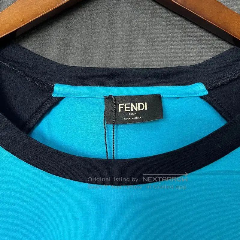 Fendi Fendi Blue Cotton Women's T-Shirt . Size L / US 10 / IT 46 - 2 Thumbnail