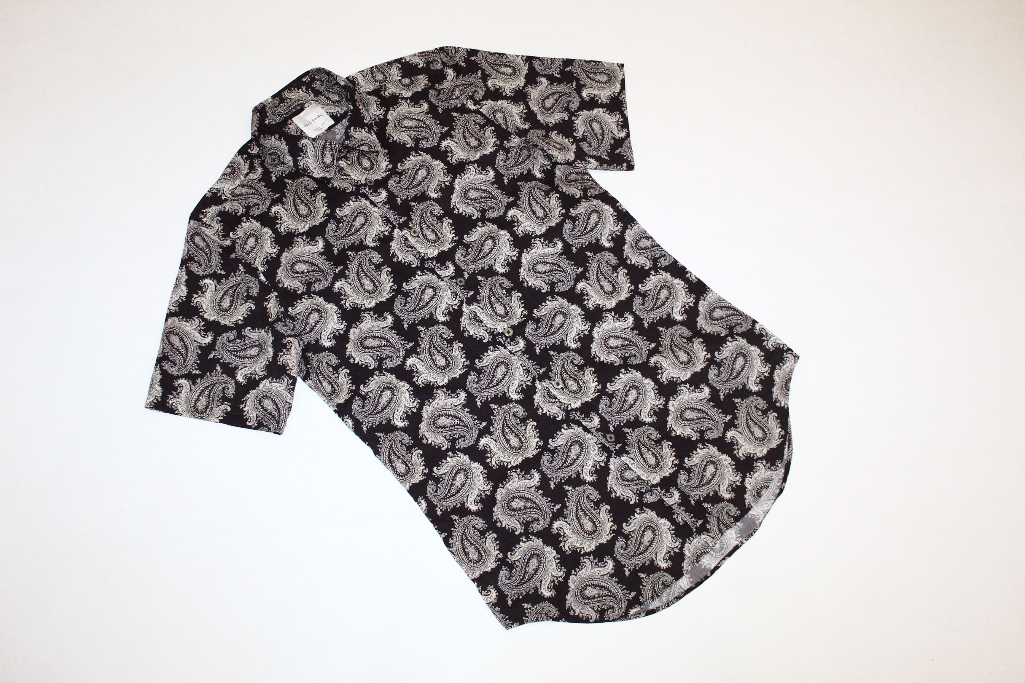 Paul Smith Paul Smith Super Slim Iconic Baroque Paisley Black S/S Shirt Size US S / EU 44-46 / 1 - 5 Thumbnail