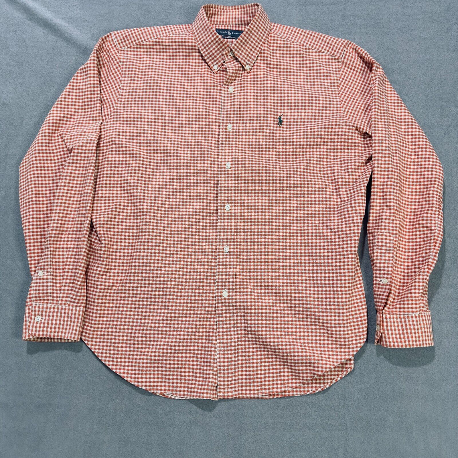 Polo Ralph Lauren Polo Button Up Ralph Lauren Mens Orange Checkered Plaid Size US L / EU 52-54 / 3 - 2 Thumbnail