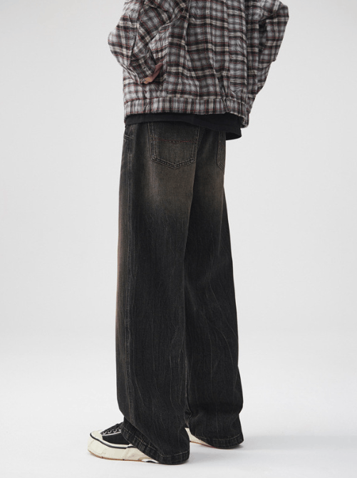 Japanese Brand Vintage washed distressed whisker loose fit American jeans Size US 32 / EU 48 - 5 Thumbnail