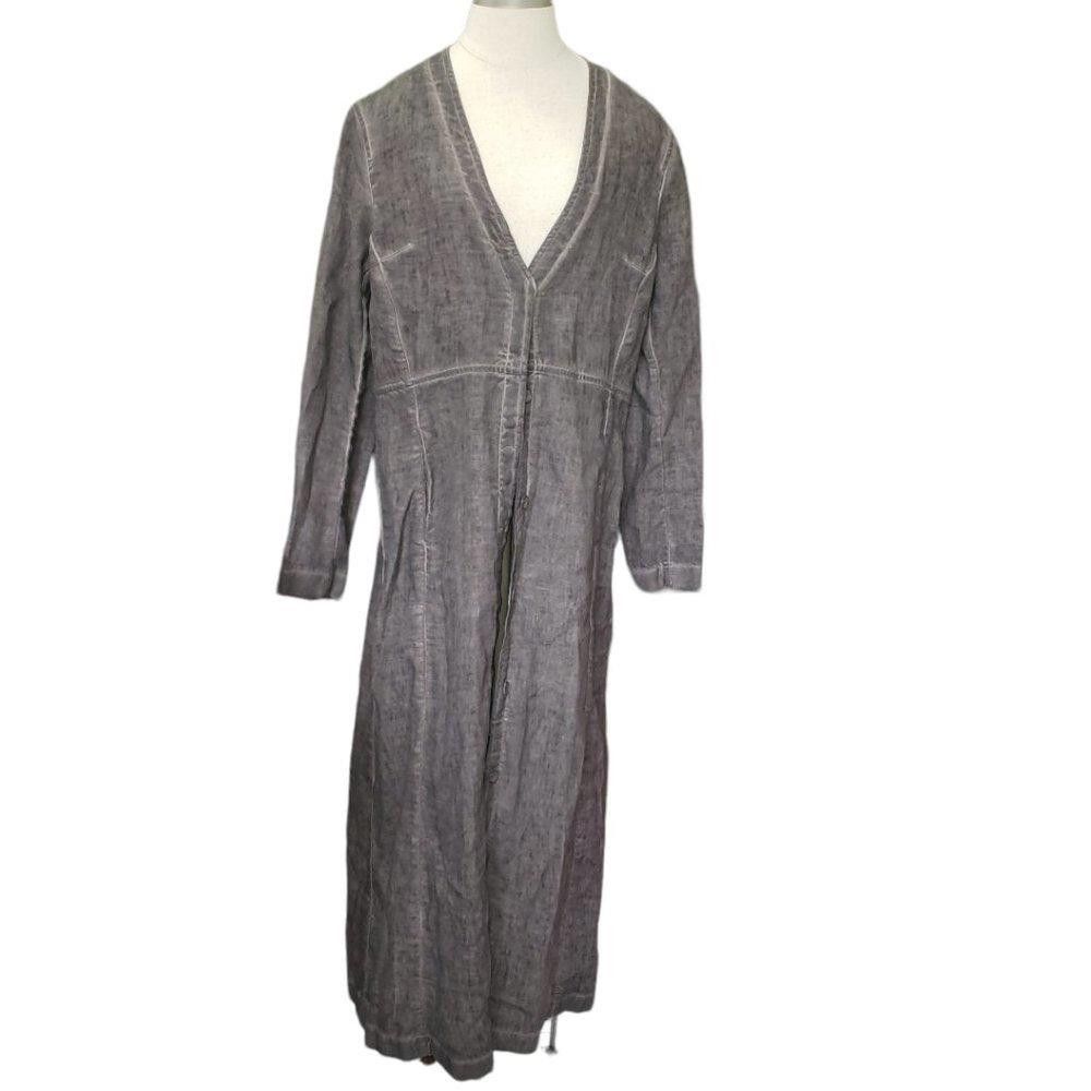 Designer CT333a Peruvian Connection Charcoal Gray Denim Duster 12 Size XL / US 12-14 / IT 48-50 - 1 Thumbnail