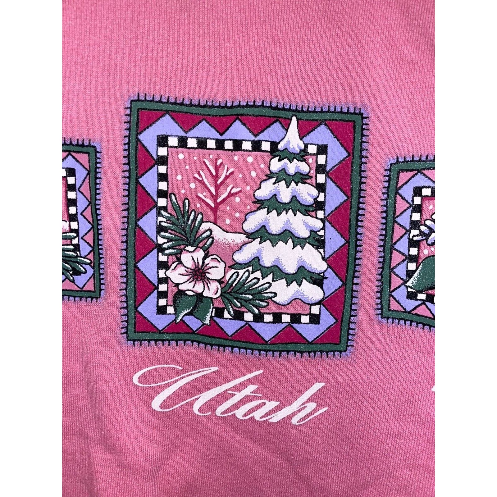 Jerzees Vintage Utah Crewneck Jerzees Winter Pink Sweatshirt VTG M Size US M / EU 48-50 / 2 - 3 Thumbnail