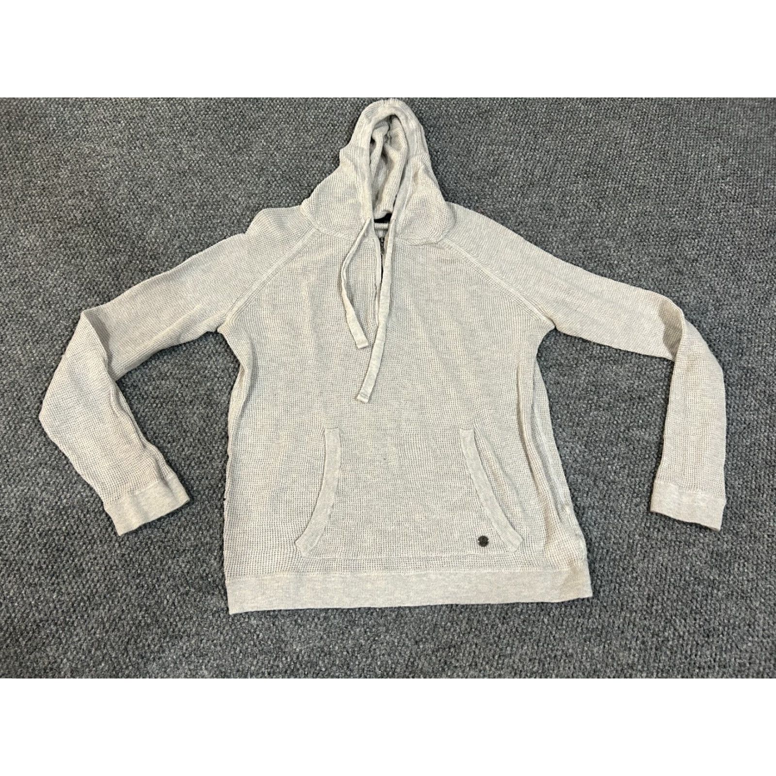 Prana prAna Hoodie Women L Gray Knit Cowl Neck Pullover 1/4 Zip Long Sleeve Casual Outdoor Winter Fall Spring Size L / US 10 / IT 46 - 2 Thumbnail