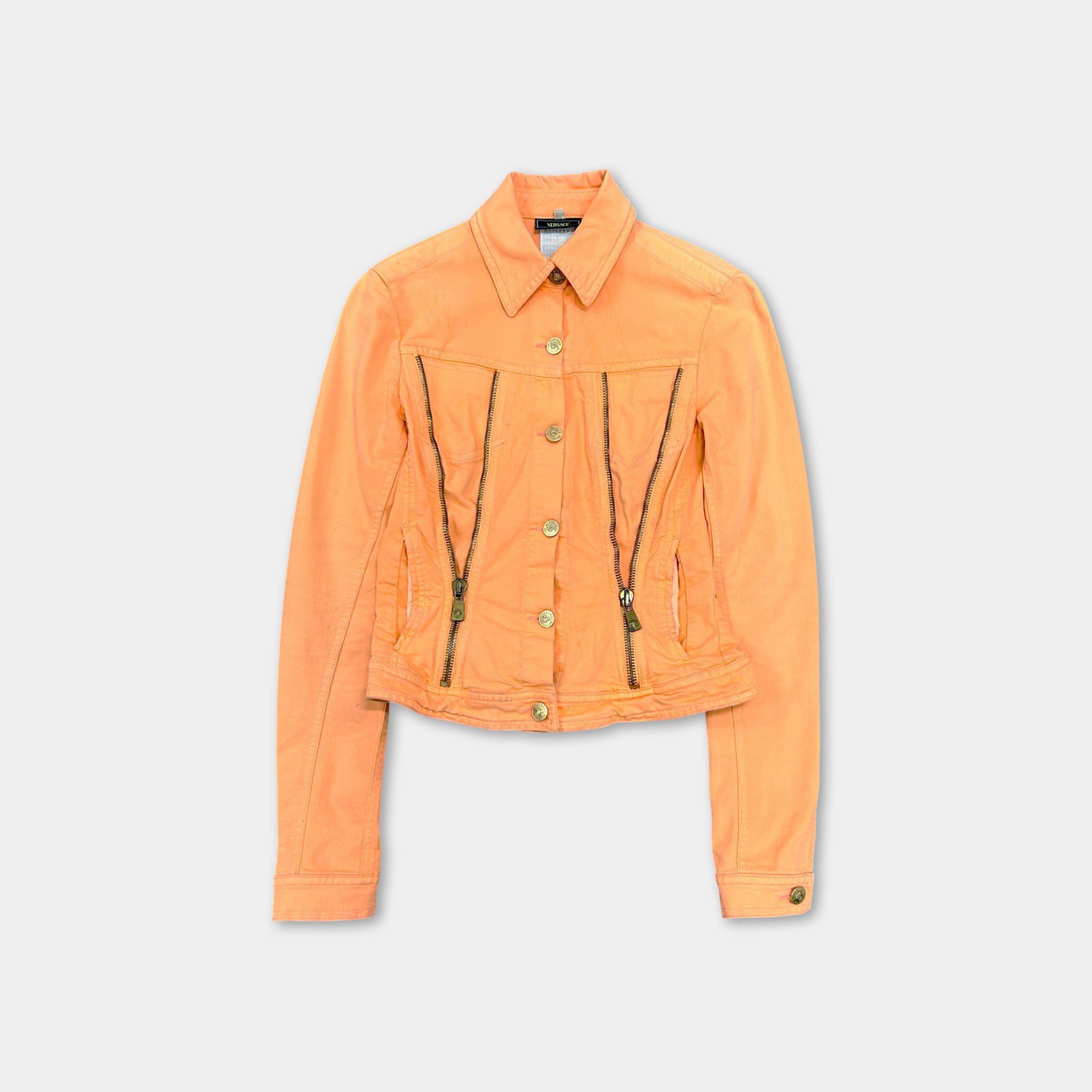 Versace Versace Jeans Couture Orange Denim Jacket Size US S / EU 44-46 / 1 - 1 Thumbnail