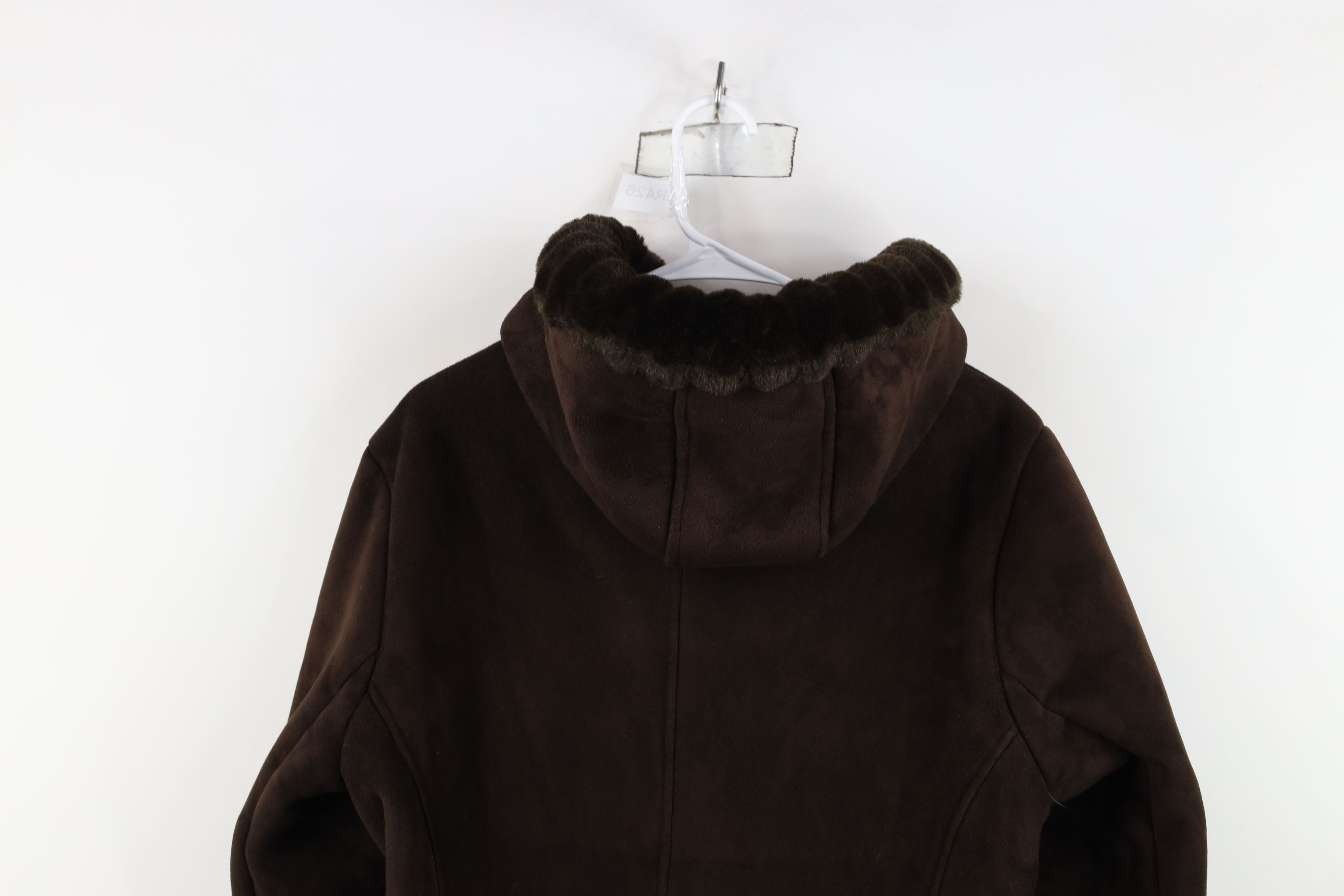 Esprit Vtg 90s Y2K Esprit Plush Penny Lane Hooded Jacket Brown Size L / US 10 / IT 46 - 10 Thumbnail