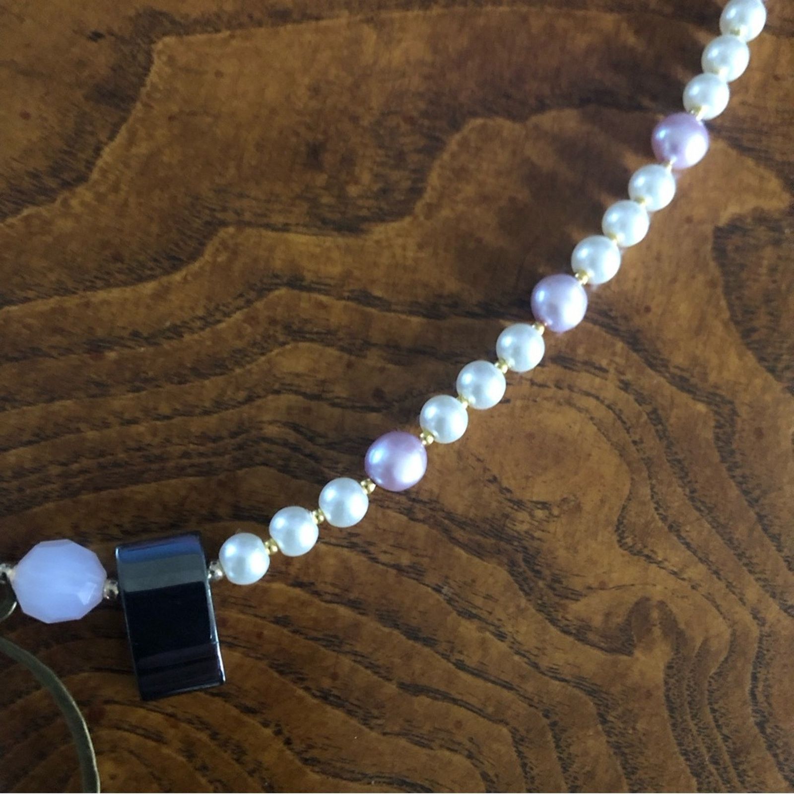 Handmade Handcrafted repurpose lilac freshwater Pearl necklace Size ONE SIZE - 10 Thumbnail