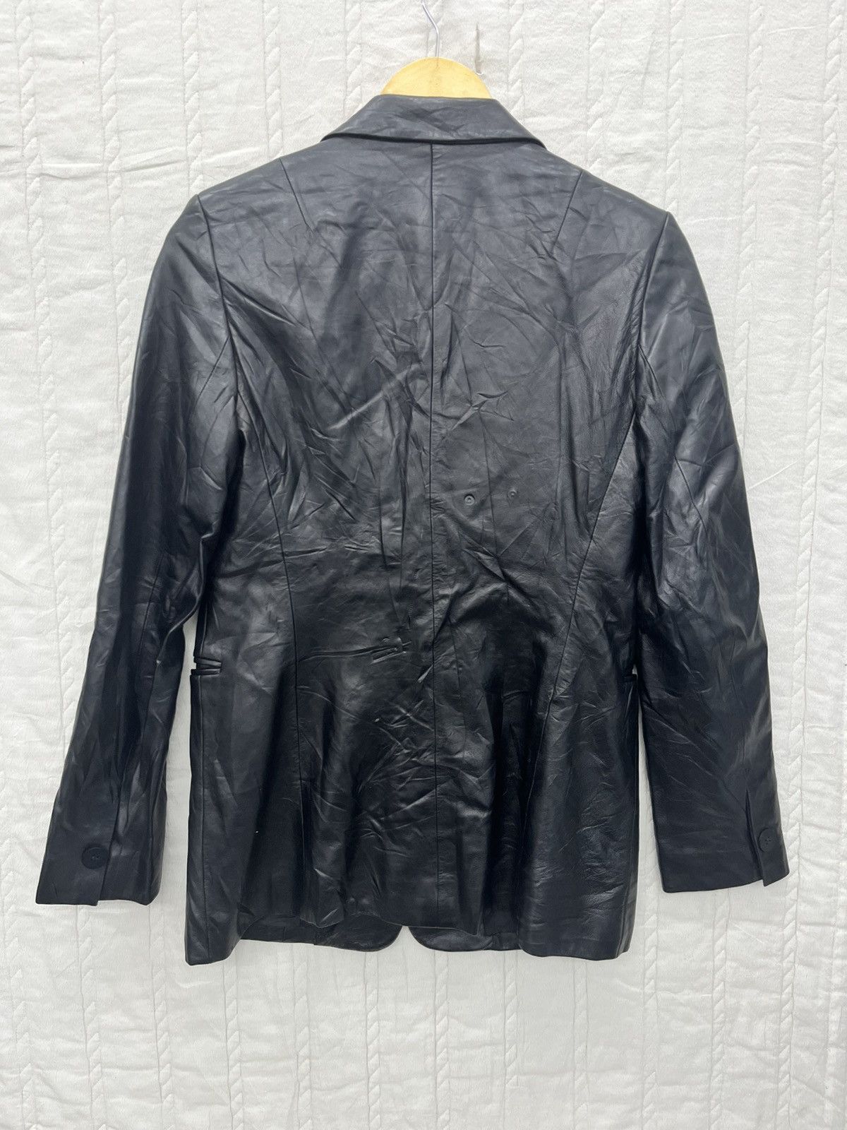 DKNY × Vintage ARCHIVE🔥DKNY LEATHER BLAZER JACKET Size S / US 4 / IT 40 - 4 Thumbnail