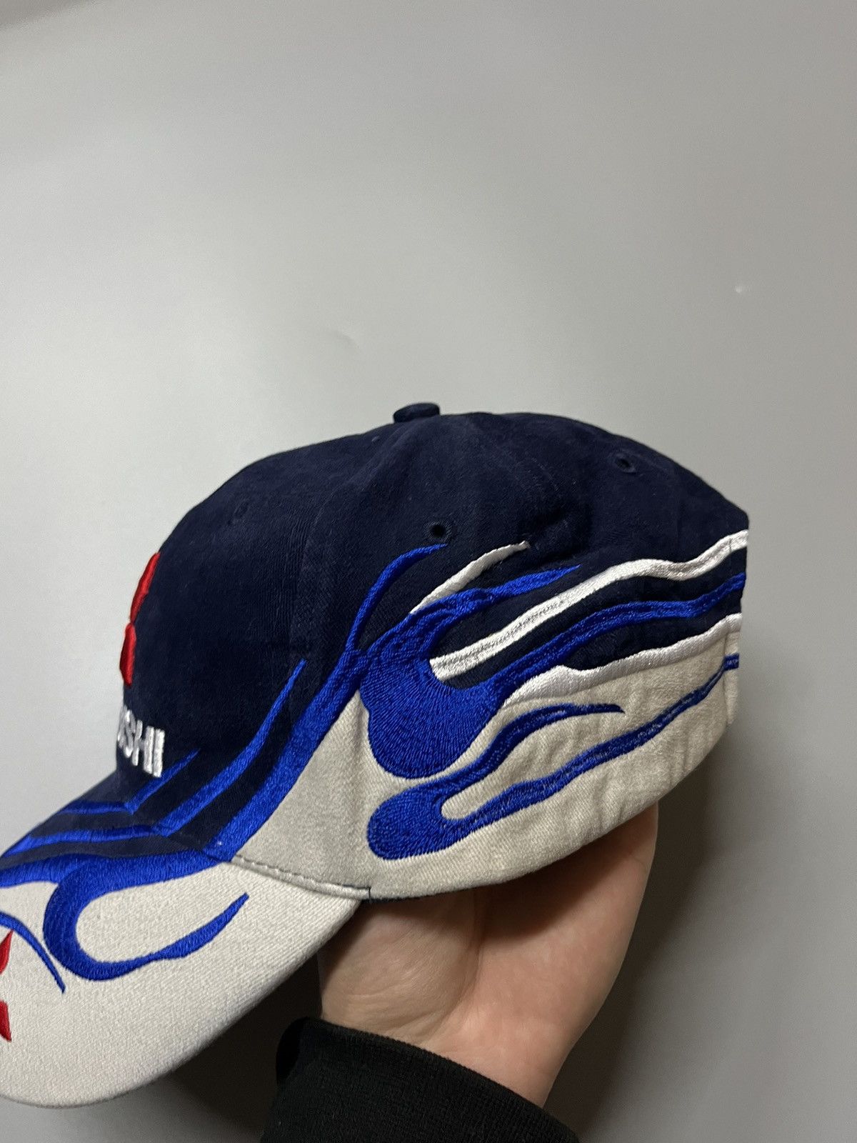 Japanese Brand × Vintage Mitsubishi Vintage Japan Style Y2K Drill Cap With Fire Size ONE SIZE - 6 Thumbnail