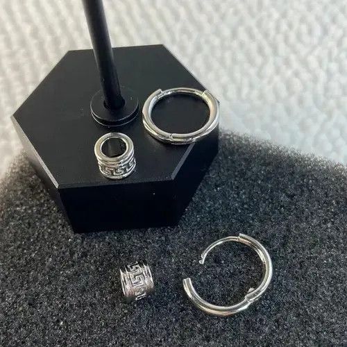 Jewelry × Vintage 925 Silver Plated Small Hoop Earrings for Men Women Size ONE SIZE - 4 Thumbnail
