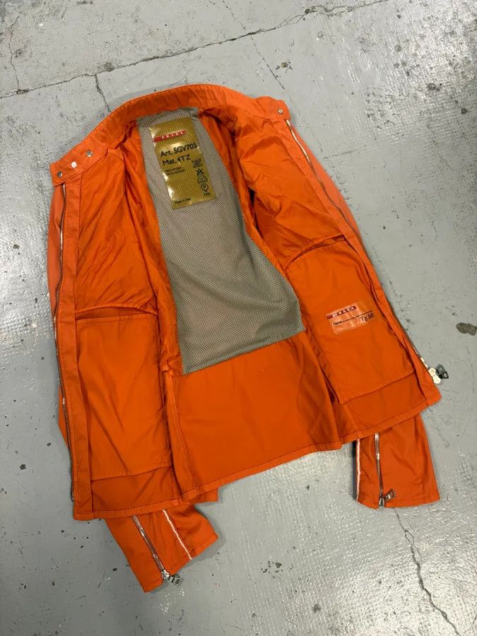 Prada SS2002 Prada Orange Nylon Biker Jacket Size US M / EU 48-50 / 2 - 7 Thumbnail