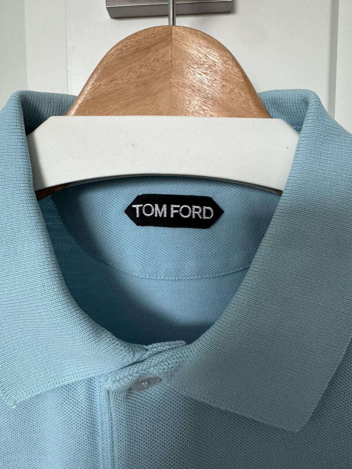 Tom Ford Tom Ford Cotton Polo Size 52 - Sky Blue Size US L / EU 52-54 / 3 - 3 Thumbnail