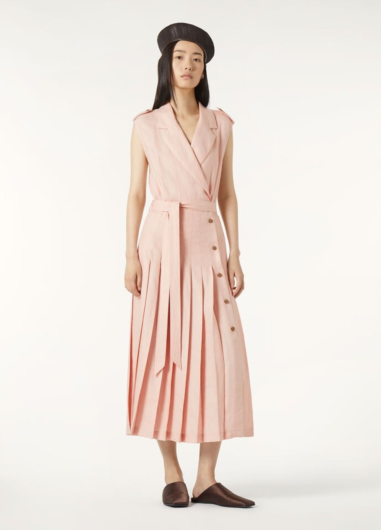 Loro Piana o1srvl11e0526 FAP0308 Bryce Midi Dress in Pink Size XS / US 0-2 / IT 36-38 - 4 Thumbnail