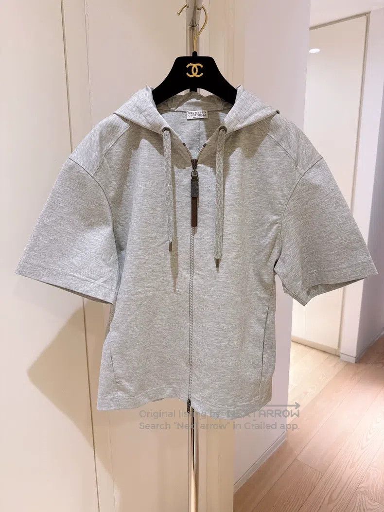Brunello Cucinelli Brunello Cucinelli Grey tailored sporty jacket Size S / US 4 / IT 40 - 1 Thumbnail