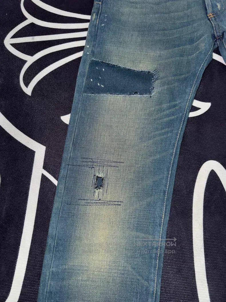 Dior Dior Heavyweight Distressed Patch Straight Leg Denim Jeans Size US 29 - 4 Thumbnail