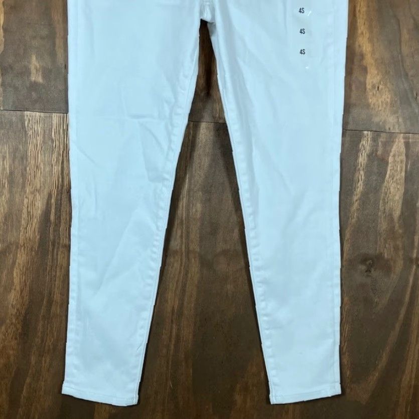 Express Express Jeans White Denim High Rise Skinny Hyper Stretch 4 Short Womens Size 27" / US 4 / IT 40 - 3 Thumbnail