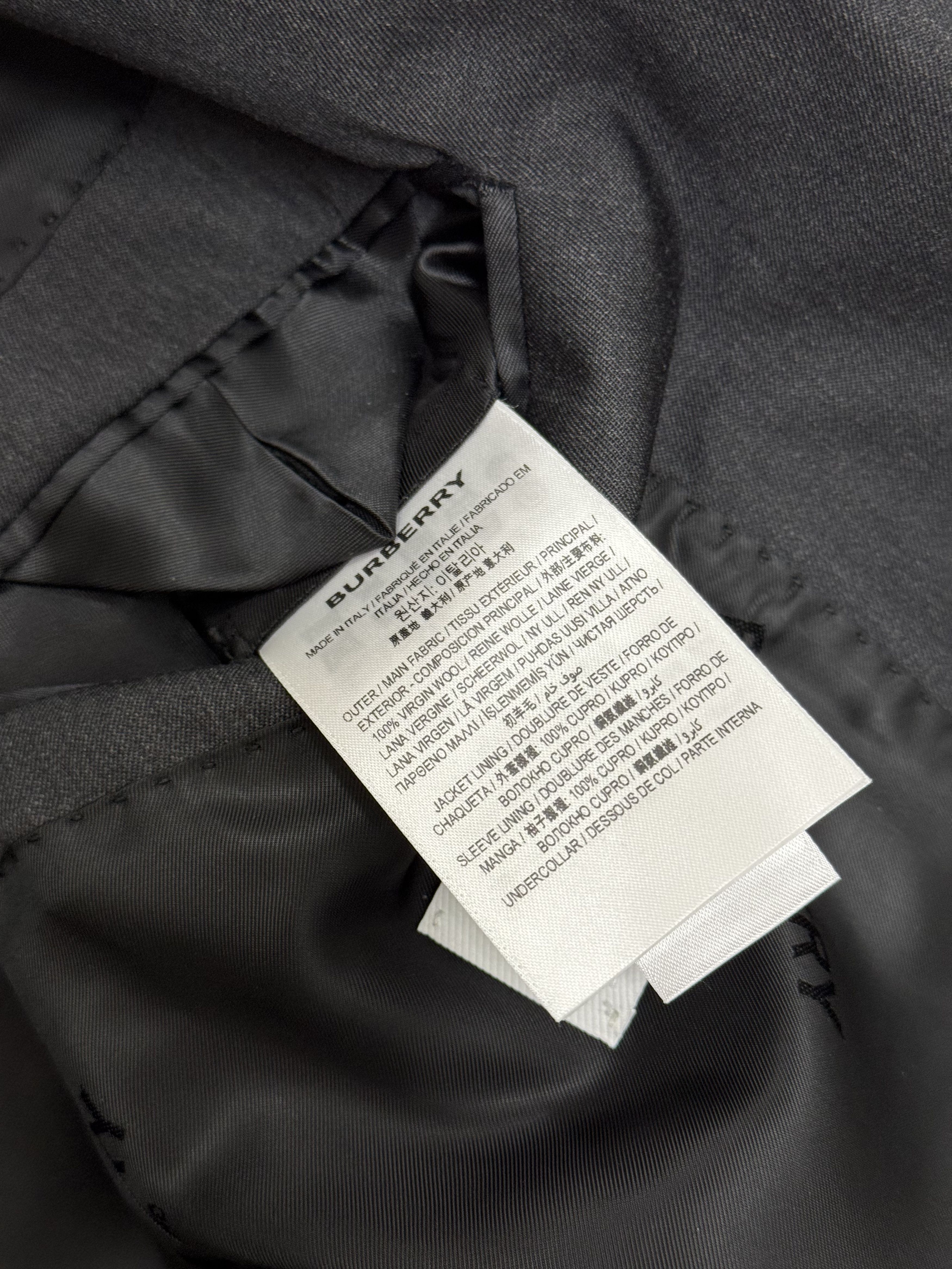 Burberry Burberry Dark Gray Single Breasted Wool Blazer Jacket Size 50R - 8 Thumbnail